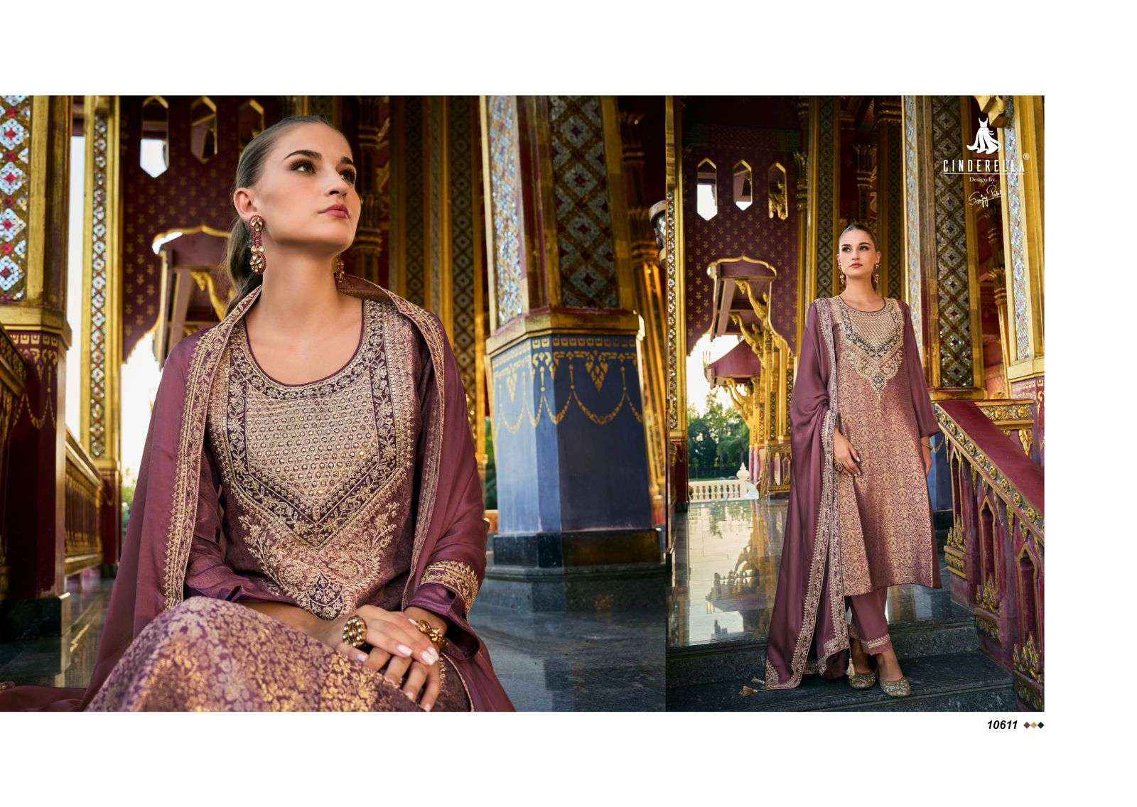 Cindrella Kimkhab Pure Banarasi Silk Dress Material 6 Pc Catalog