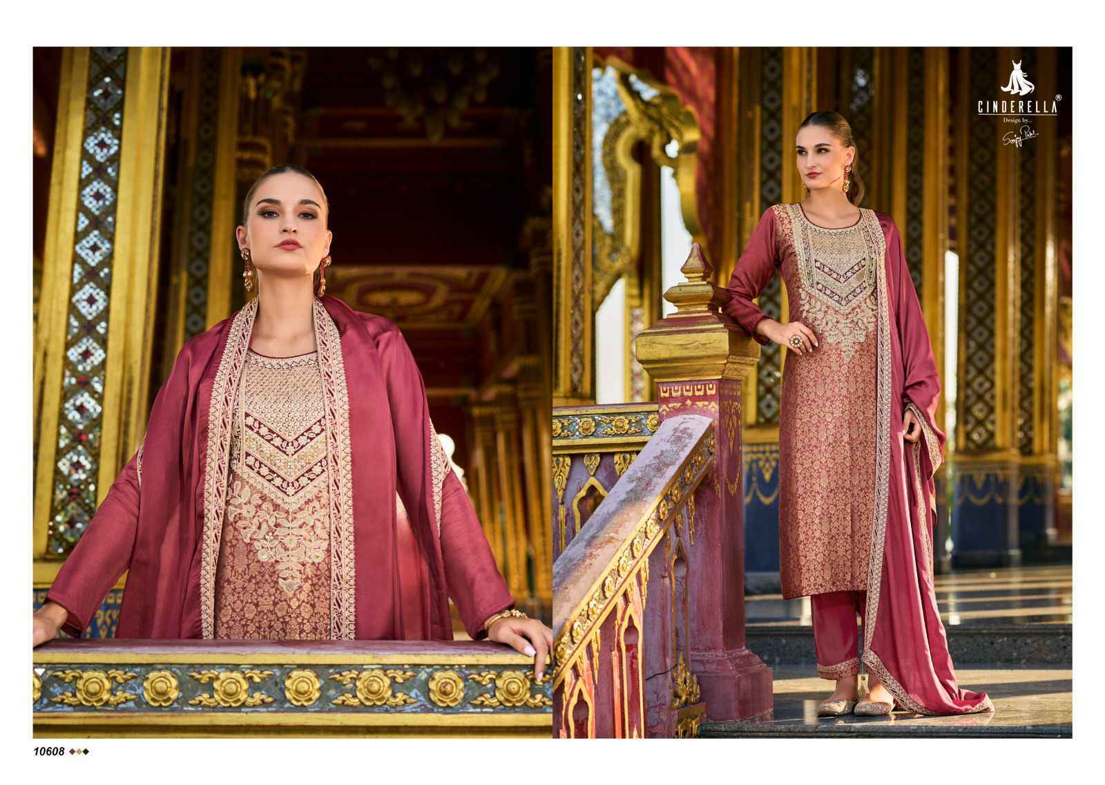 Cindrella Kimkhab Pure Banarasi Silk Dress Material 6 Pc Catalog