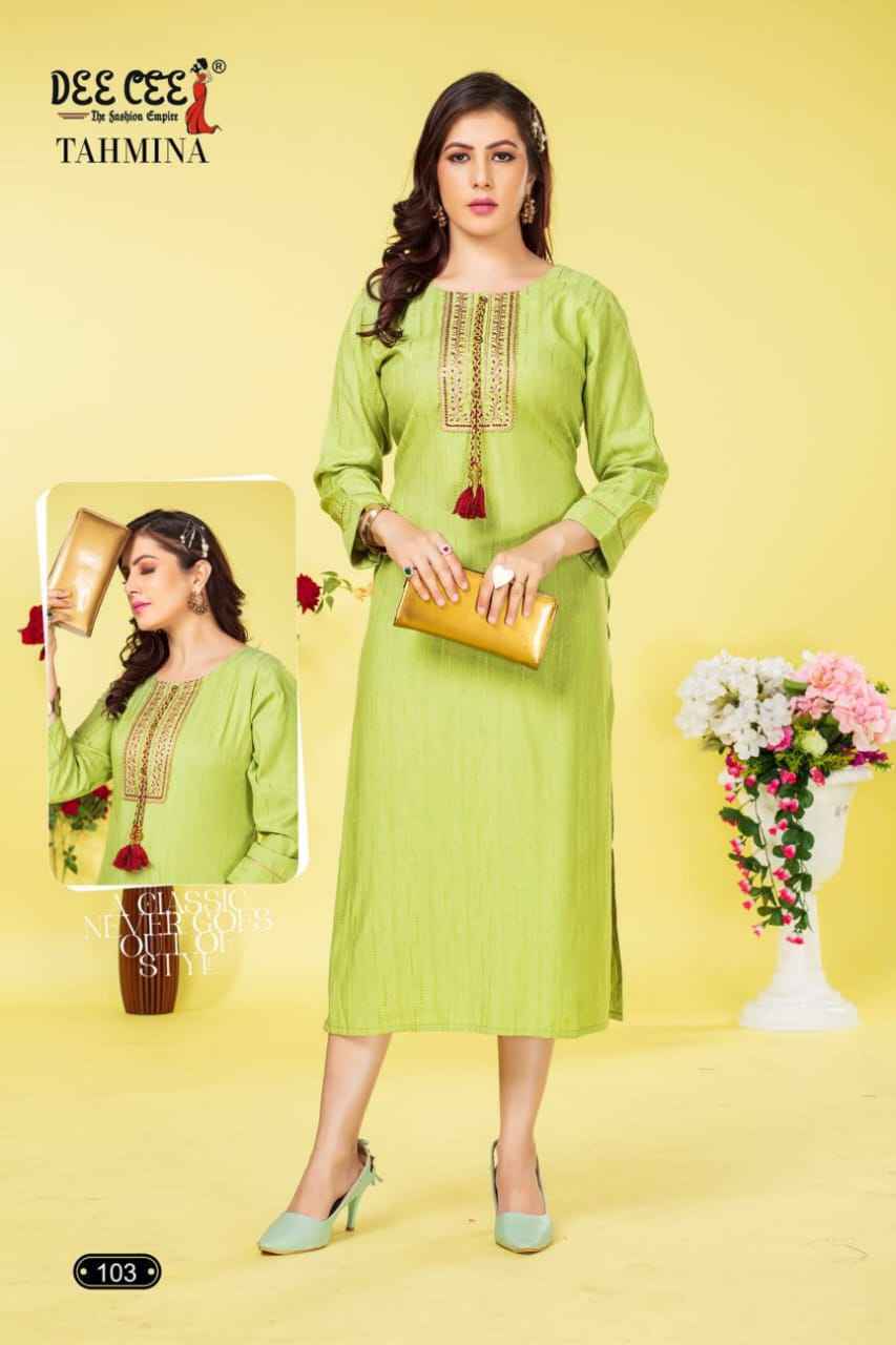 Dee Cee Tahmina A Line Kurti 6 pcs Catalogue