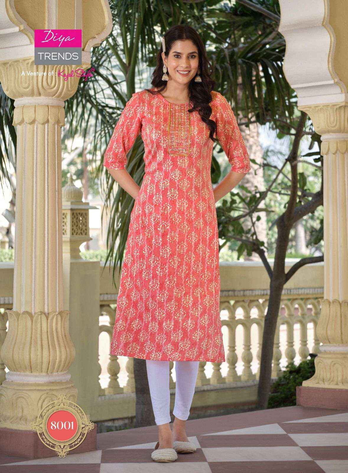 Diya Trends Garden City Vol 8 Rayon Kurti 10 pcs Catalogue