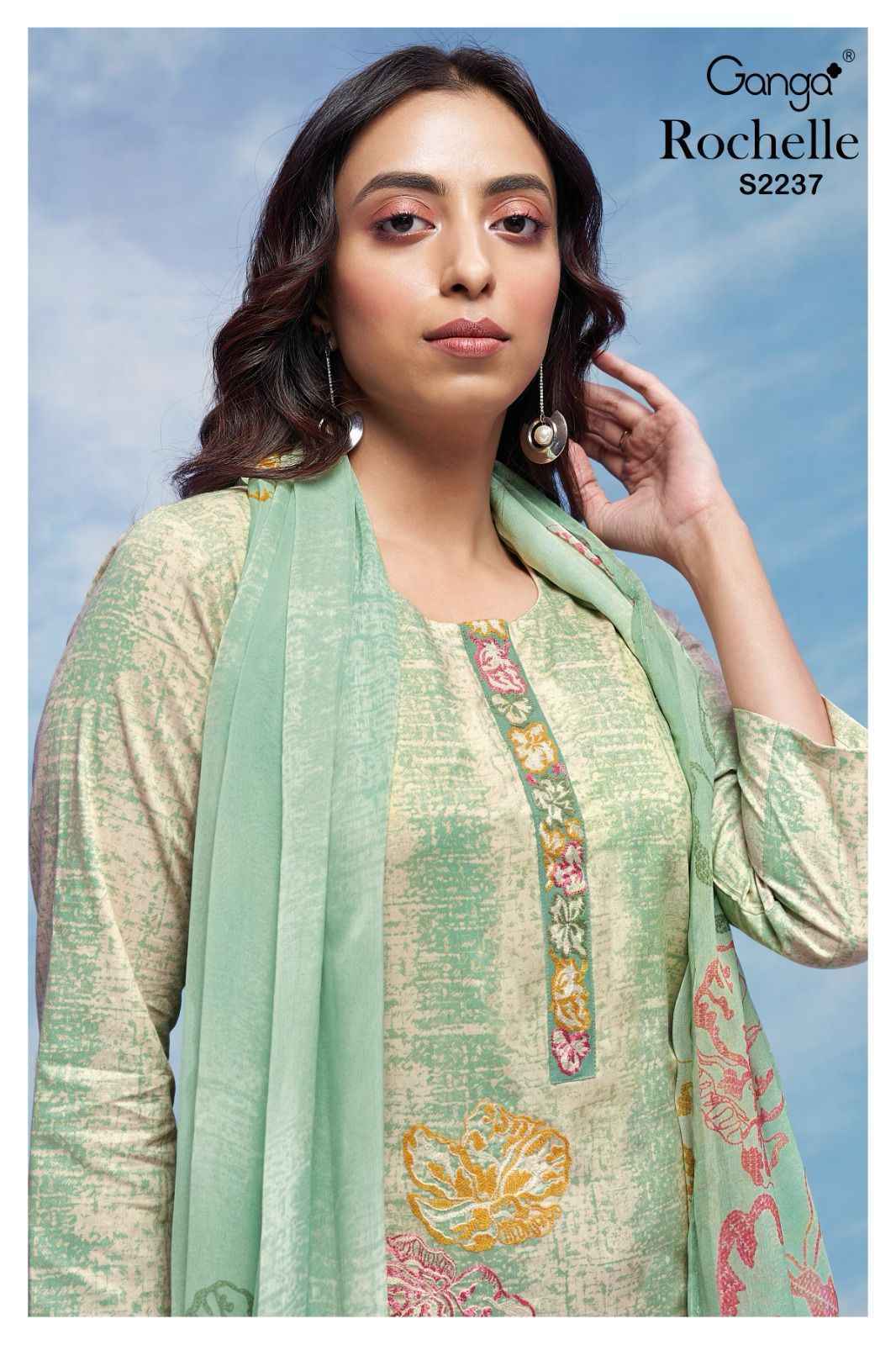 Ganga Rochelle Premium Cotton Dress Material 4 Pc Catalog