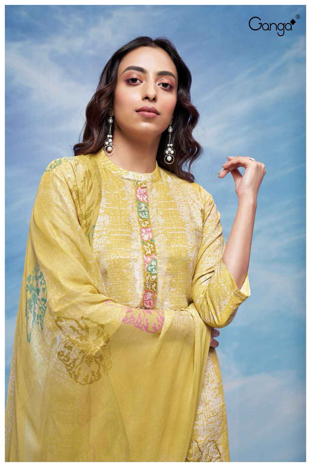 Ganga Rochelle Premium Cotton Dress Material 4 Pc Catalog