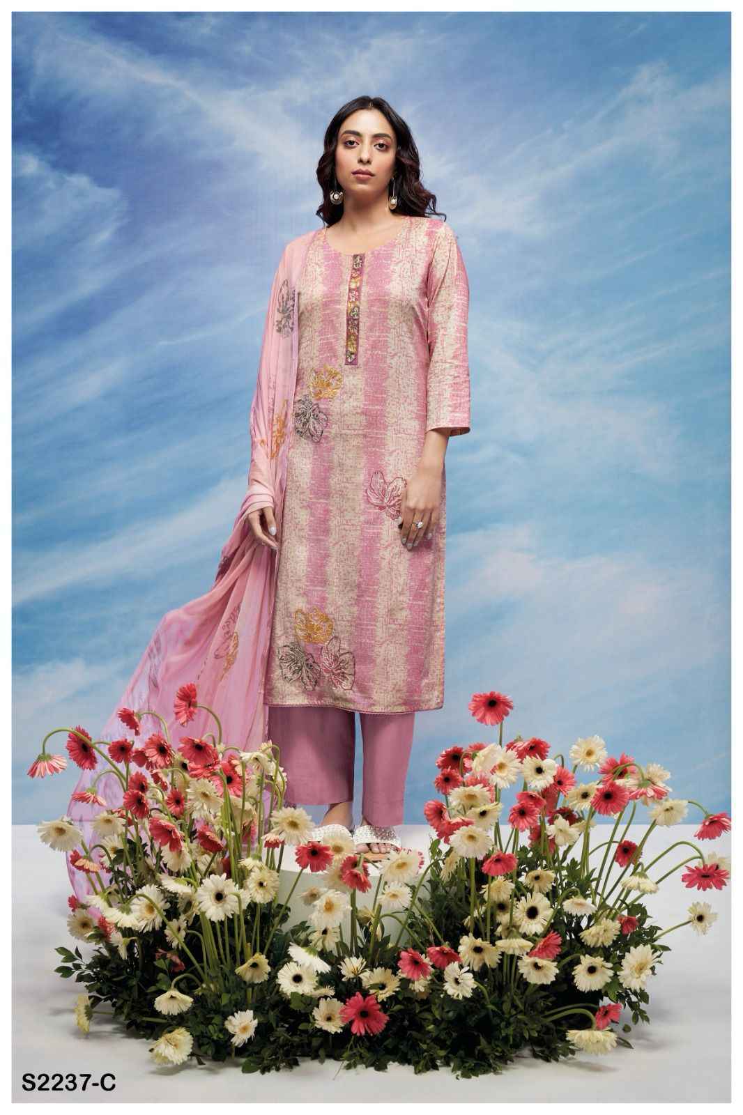 Ganga Rochelle Premium Cotton Dress Material 4 Pc Catalog