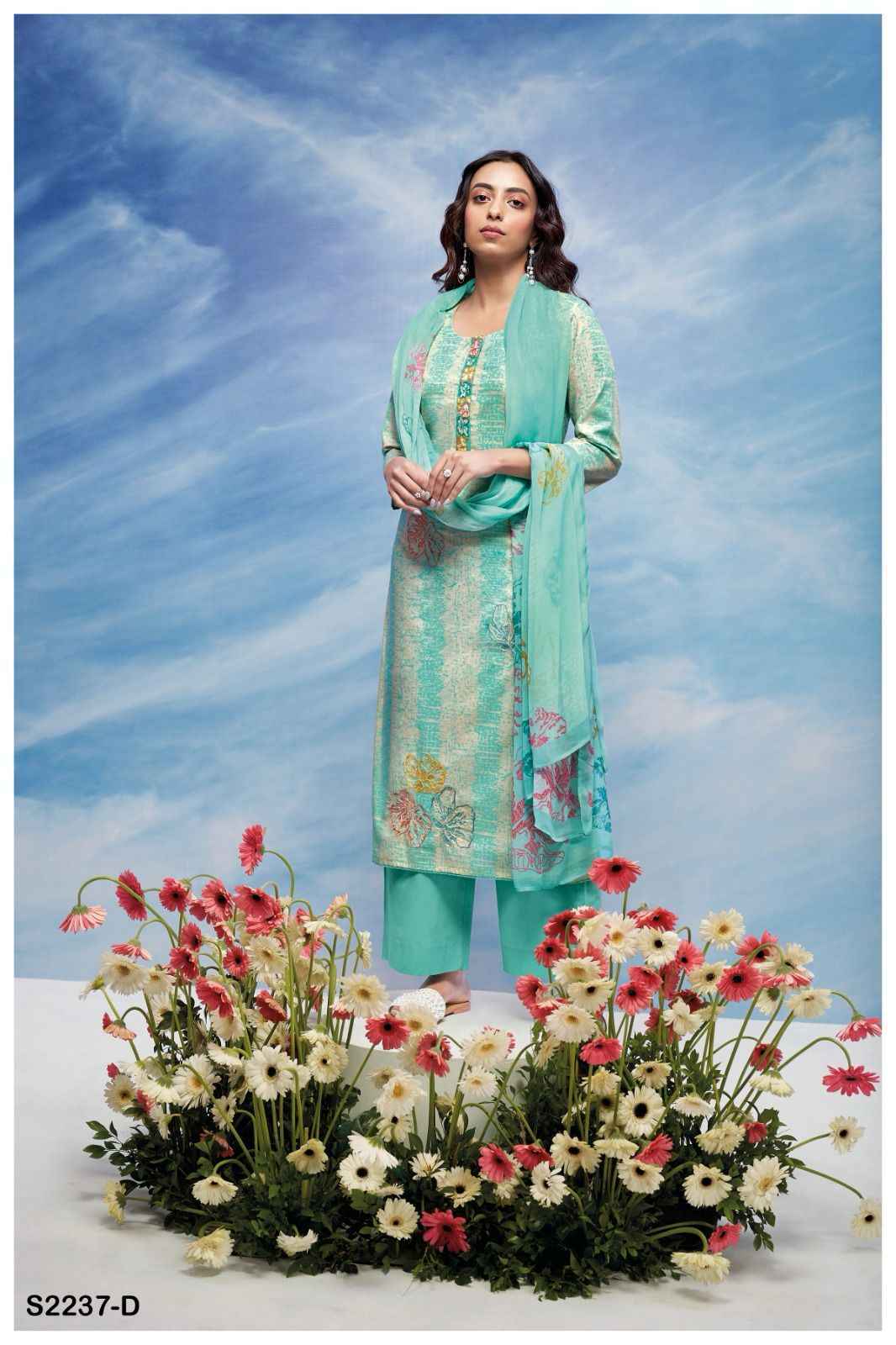 Ganga Rochelle Premium Cotton Dress Material 4 Pc Catalog