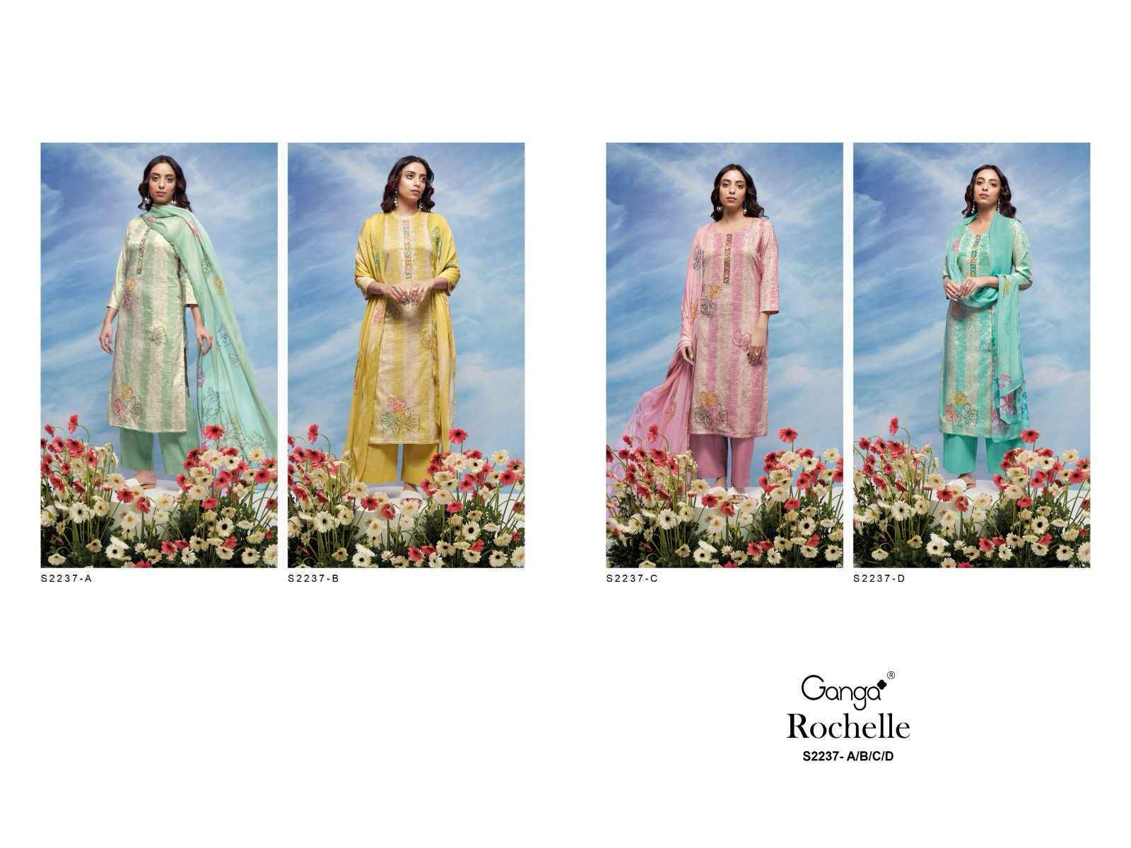 Ganga Rochelle Premium Cotton Dress Material 4 Pc Catalog