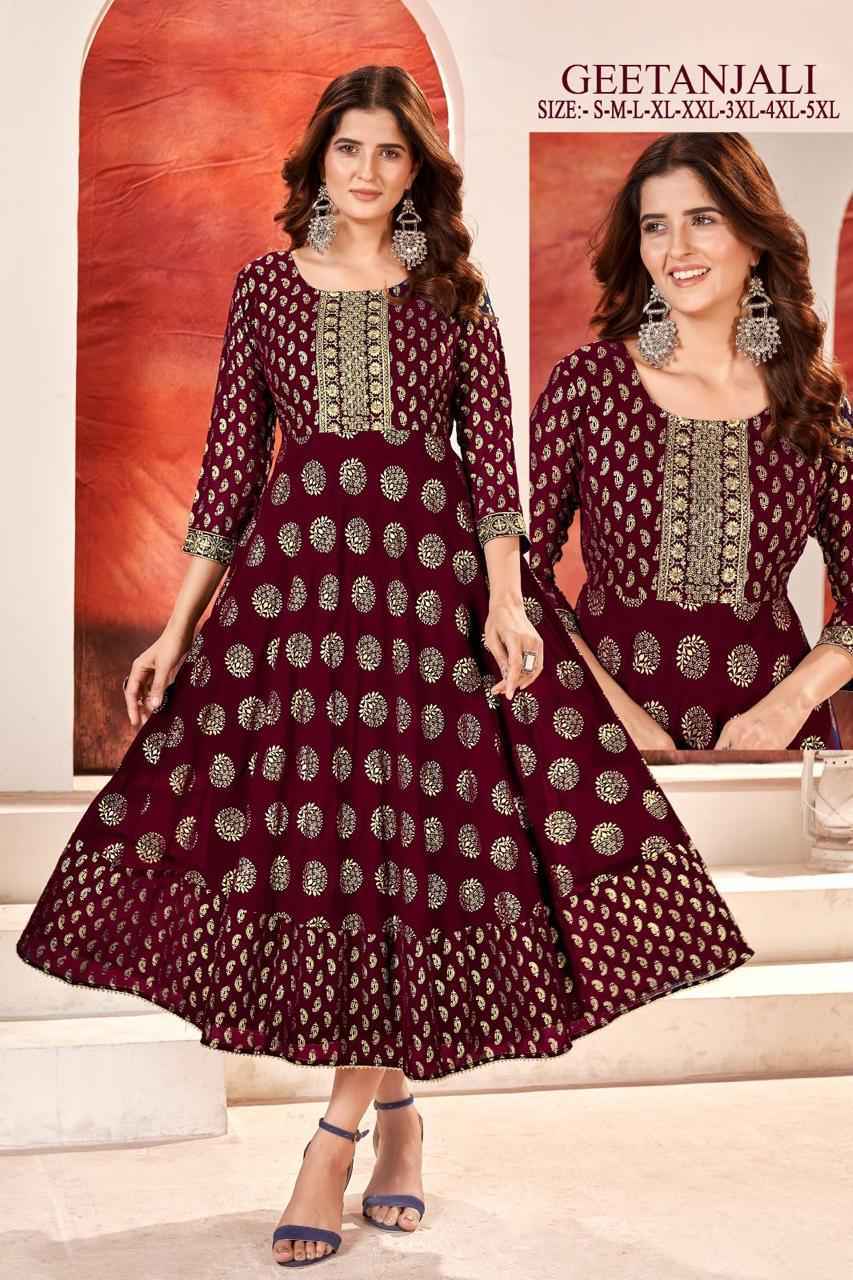 Geetanjali Faux Georgette Kurti Online Kurtis Supplier