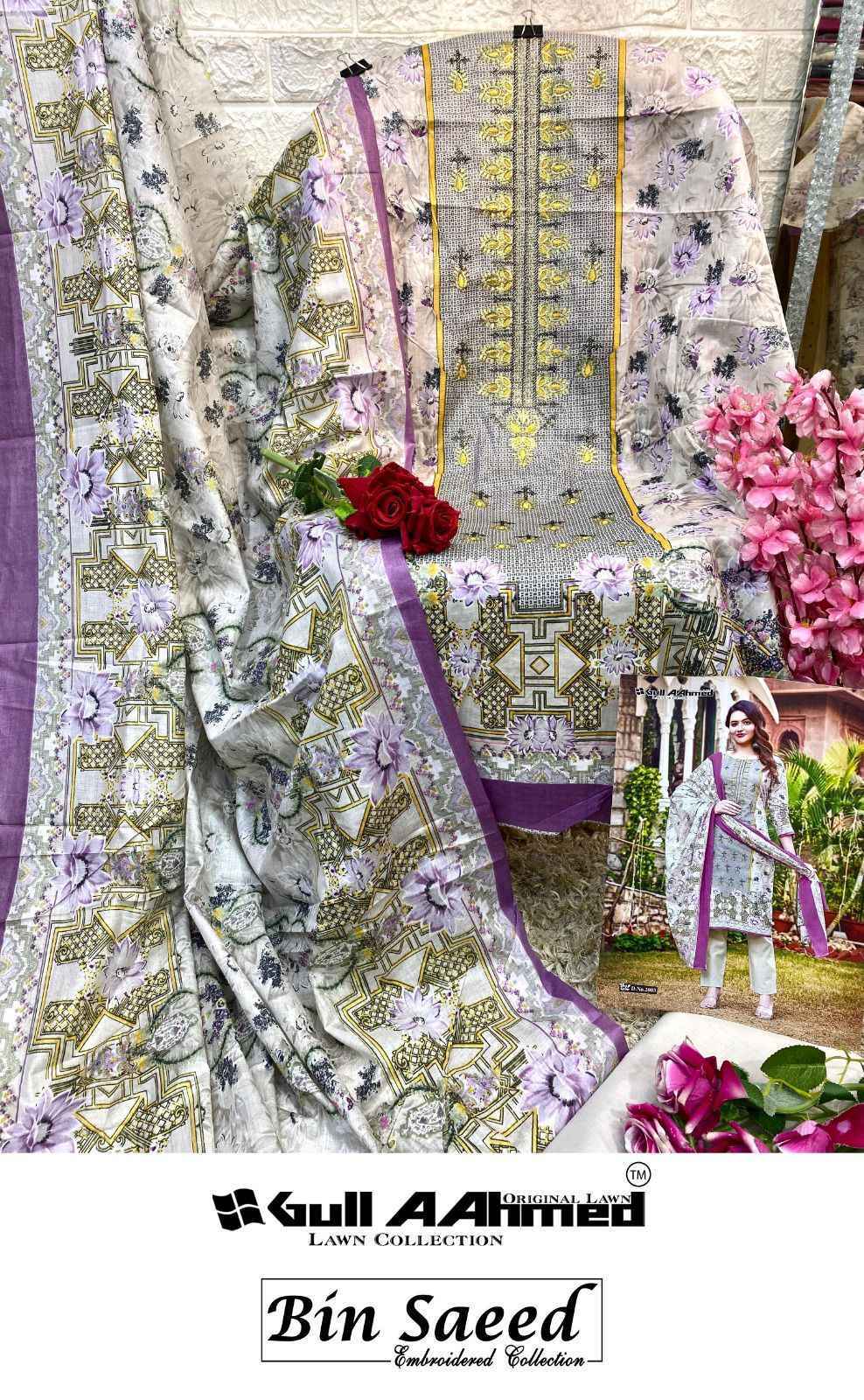 Gul Ahmed Bin Saeed Vol 2 Lawn Karachi Dress Material 10 Pc Catalouge