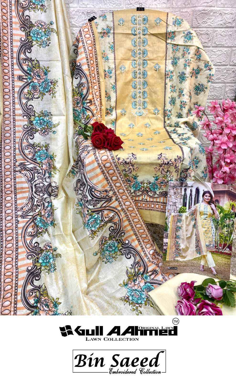 Gul Ahmed Bin Saeed Vol 2 Lawn Karachi Dress Material 10 Pc Catalouge