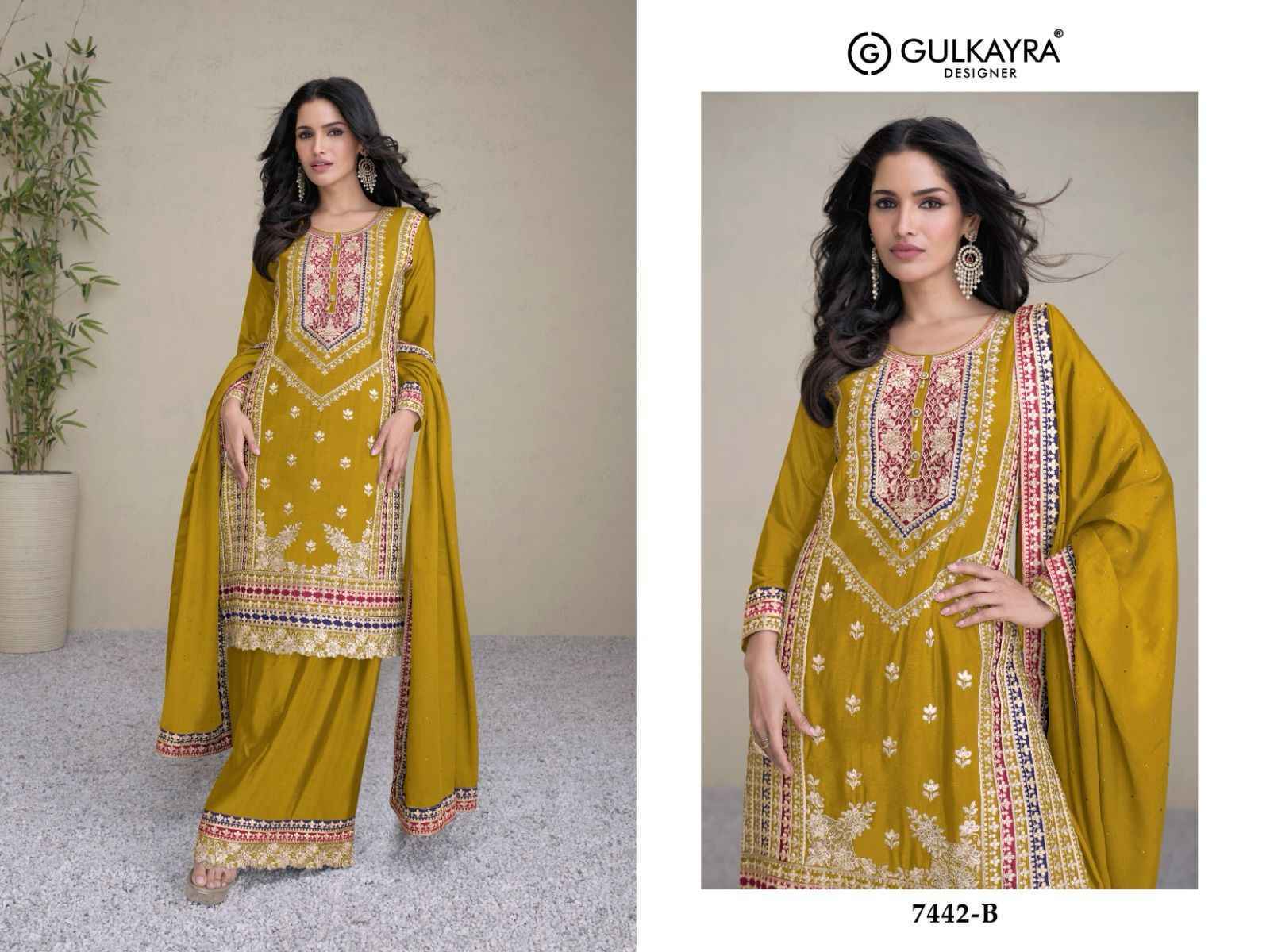 Gulkayra Amayra Real Chinon Readymade Suit 3 Pc Catalouge