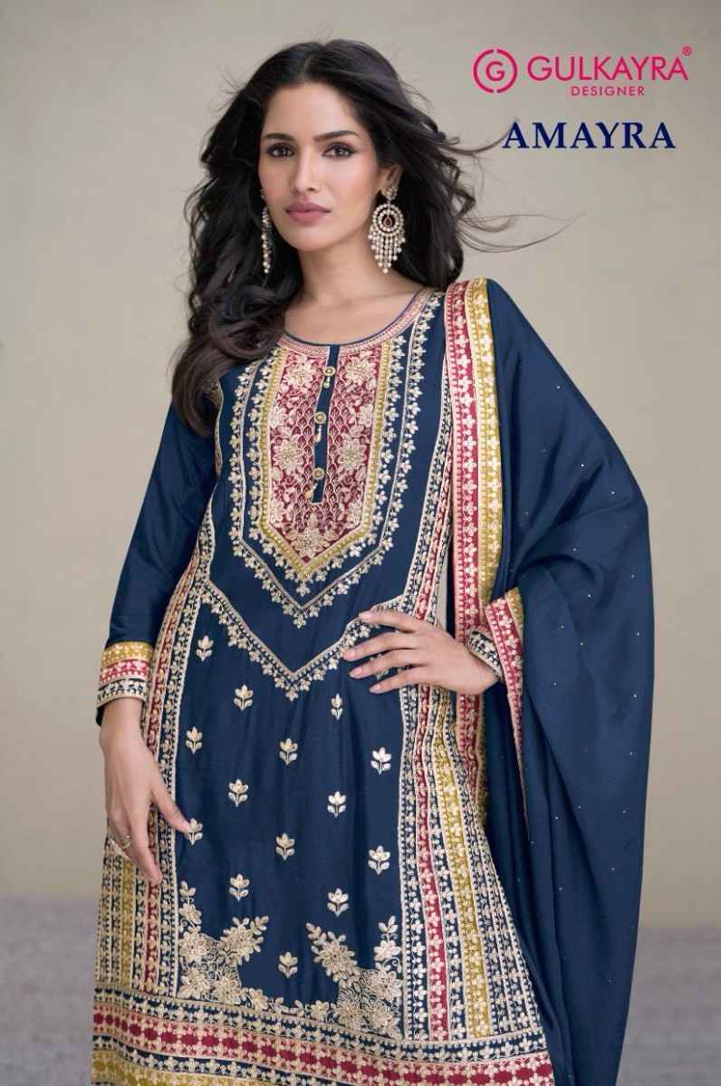 Gulkayra Amayra Real Chinon Readymade Suit 3 Pc Catalouge