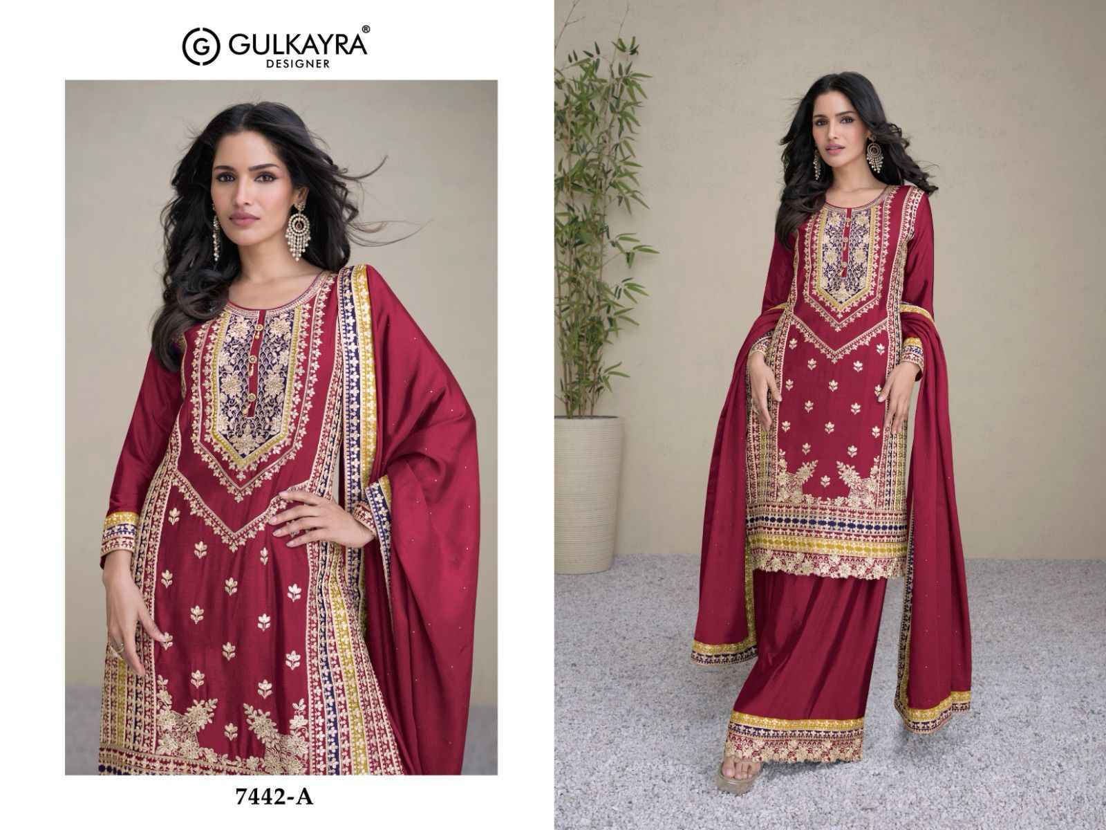 Gulkayra Amayra Real Chinon Readymade Suit 3 Pc Catalouge