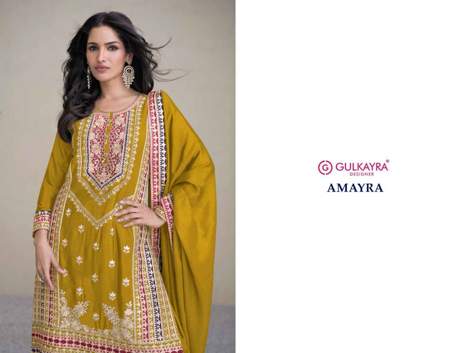 Gulkayra Amayra Real Chinon Readymade Suit 3 Pc Catalouge