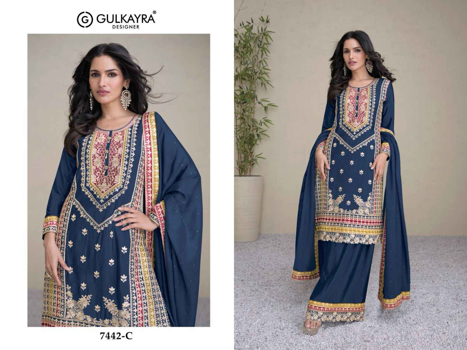 Gulkayra Amayra Real Chinon Readymade Suit 3 Pc Catalouge