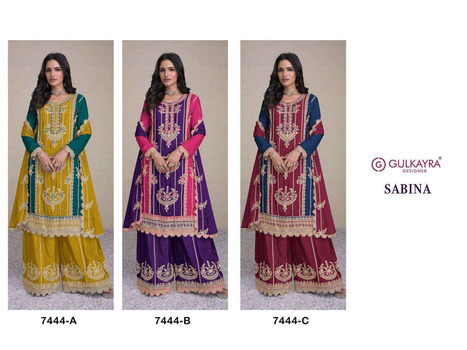 Gulkayra Designer Sabina Readymade Chinon Dress 3 pcs Catalogue