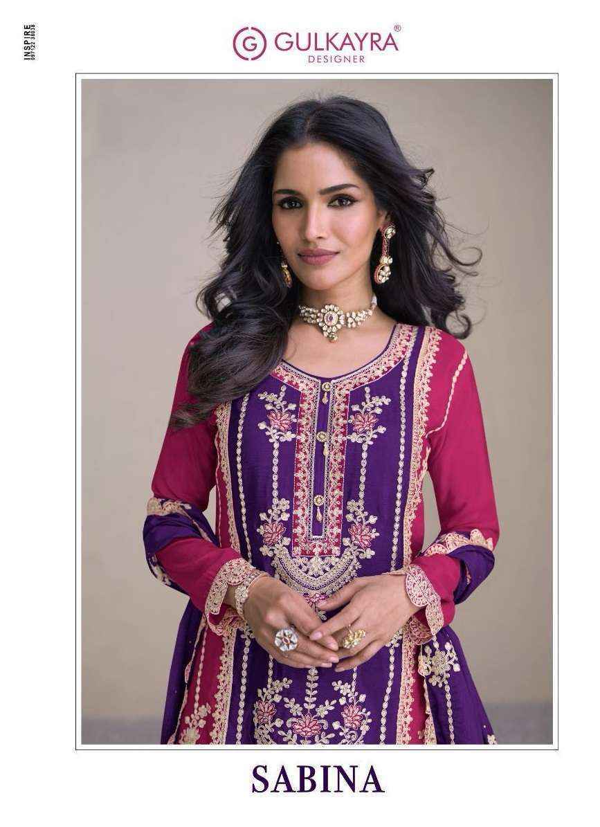 Gulkayra Designer Sabina Readymade Chinon Dress 3 pcs Catalogue
