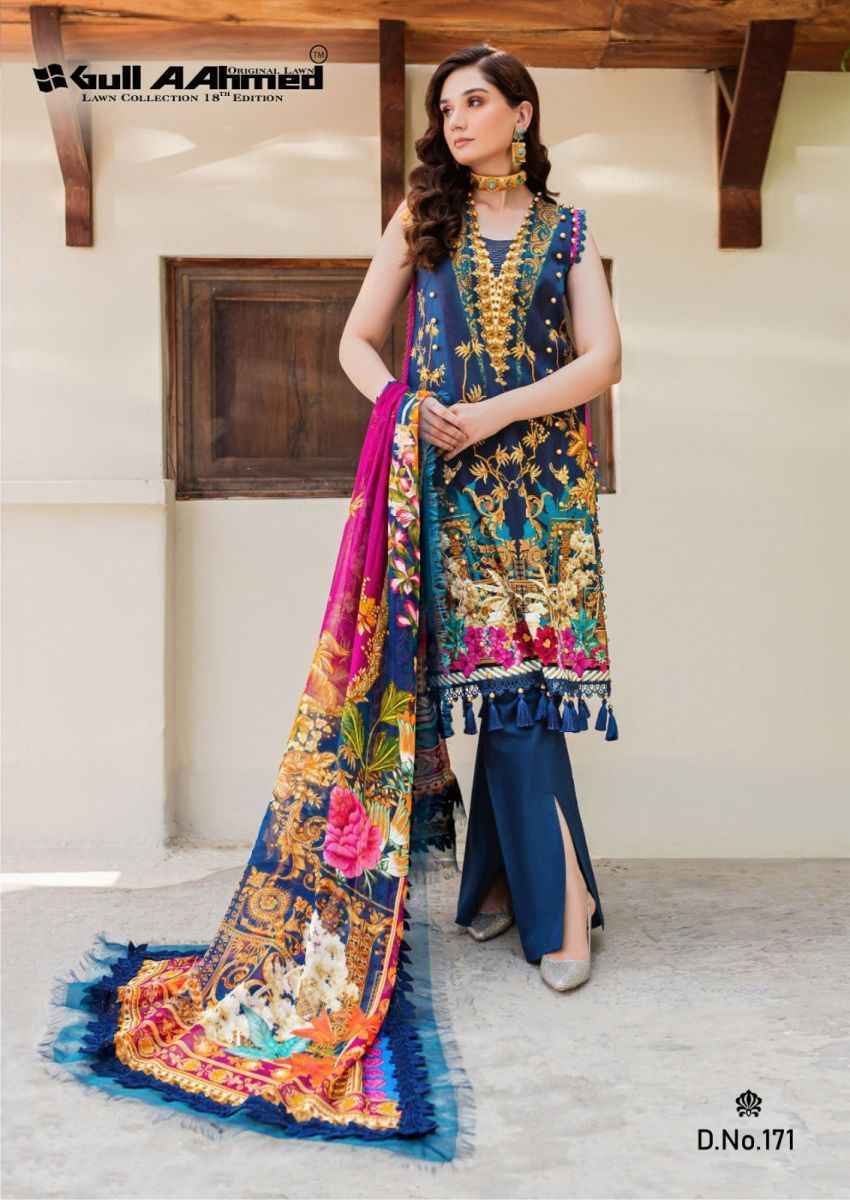  Gull Aahmed Lawn Collection Vol 18 Lawn Cotton Dress Material 6 pcs Catalogue