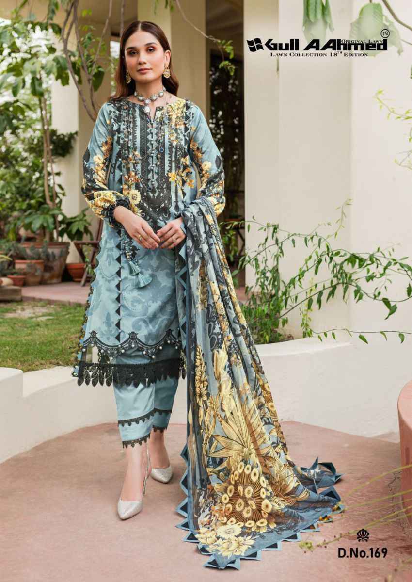  Gull Aahmed Lawn Collection Vol 18 Lawn Cotton Dress Material 6 pcs Catalogue