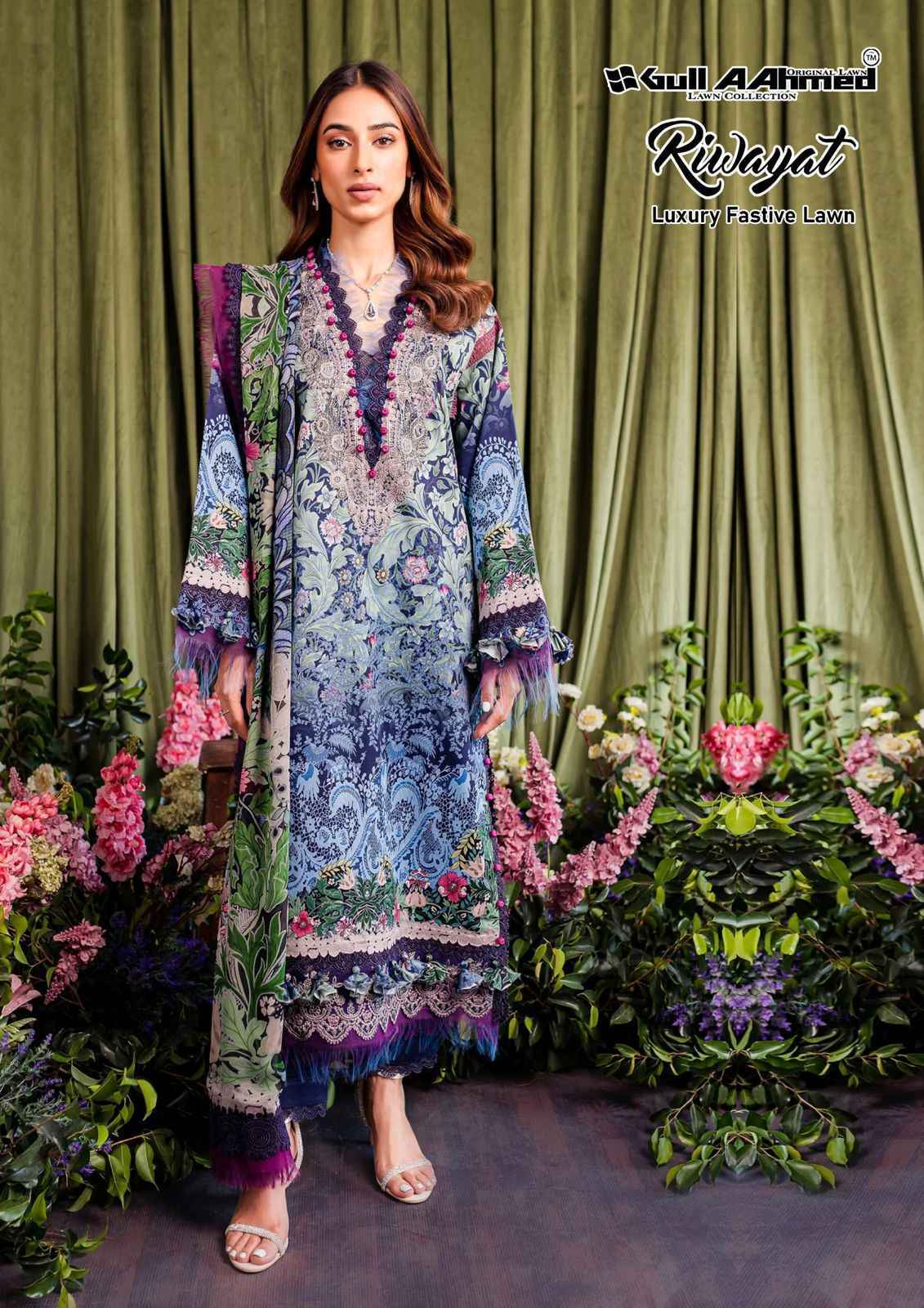 Gull Ahmed Lawn Collection Riwayat Vol 5 Dress Material 6 Pc Catalouge