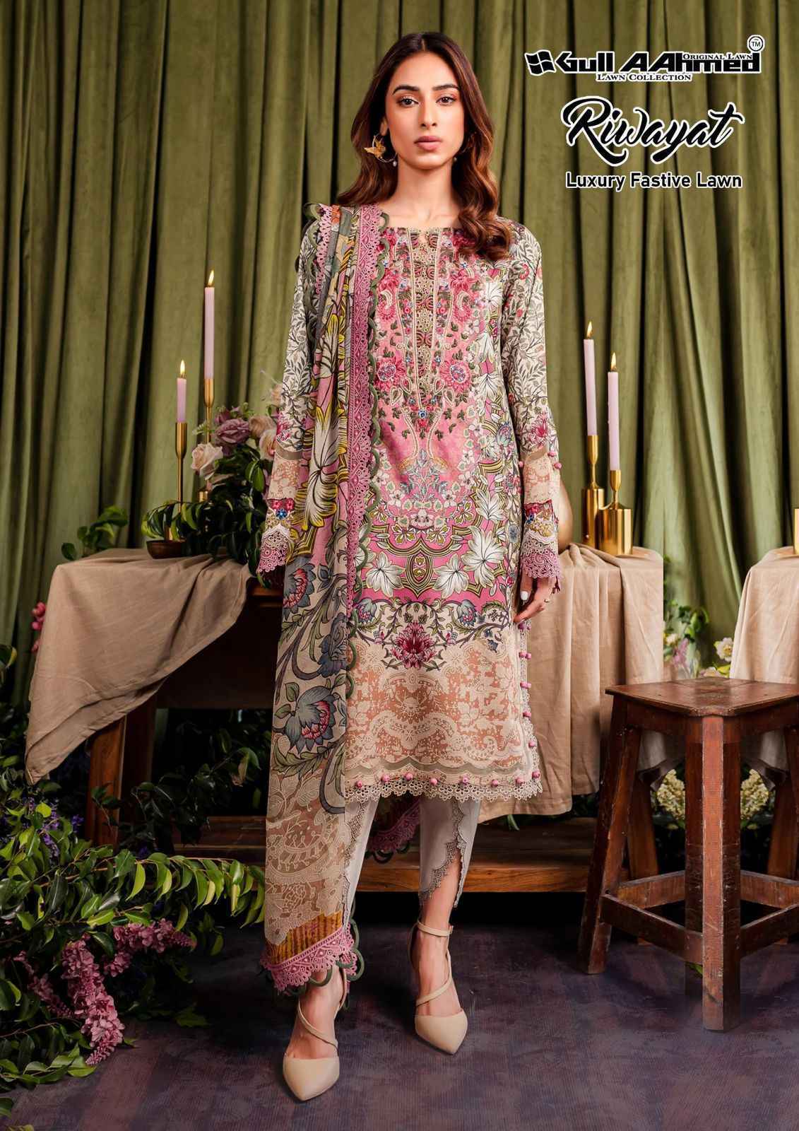 Gull Ahmed Lawn Collection Riwayat Vol 5 Dress Material 6 Pc Catalouge