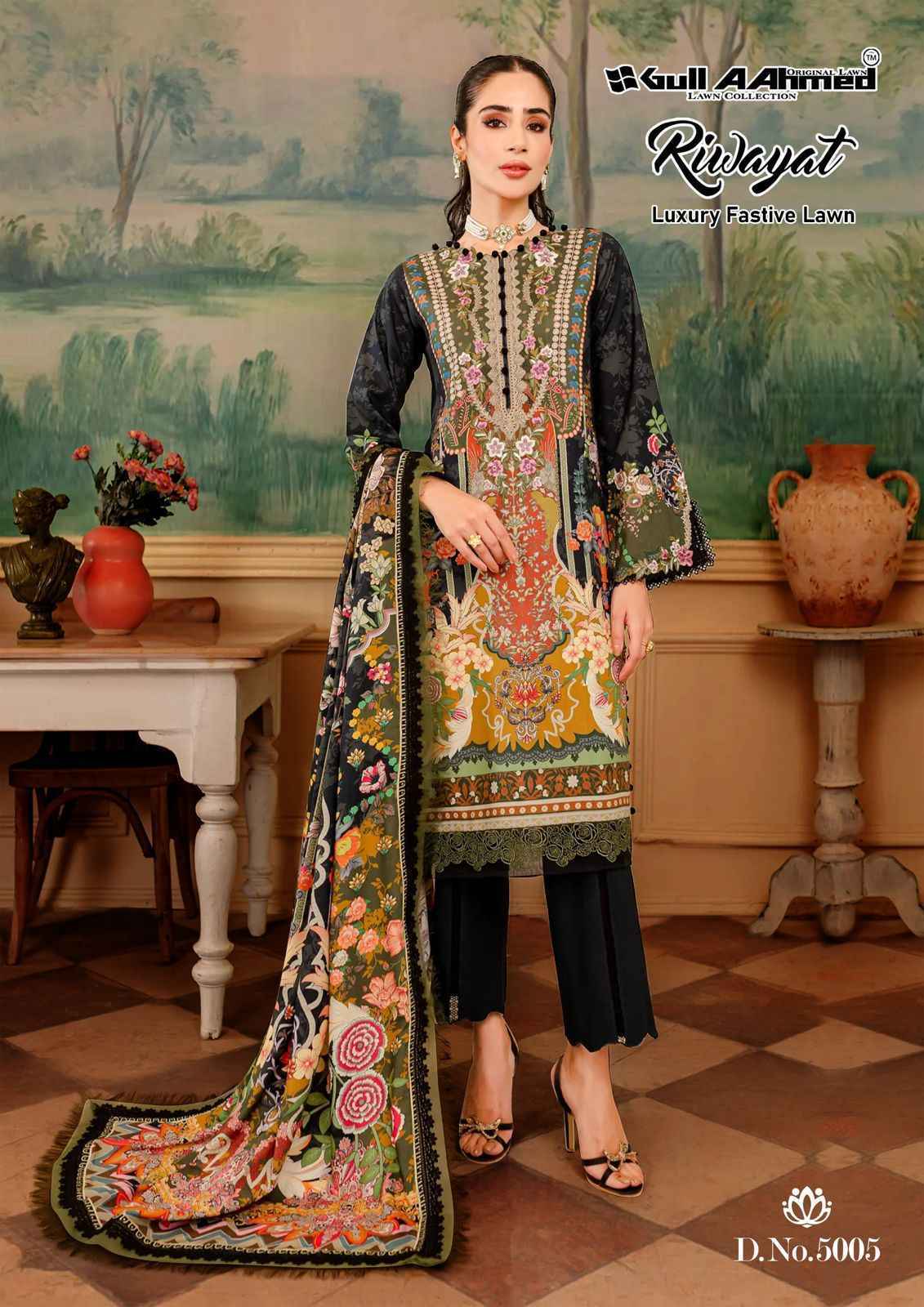 Gull Ahmed Lawn Collection Riwayat Vol 5 Dress Material 6 Pc Catalouge