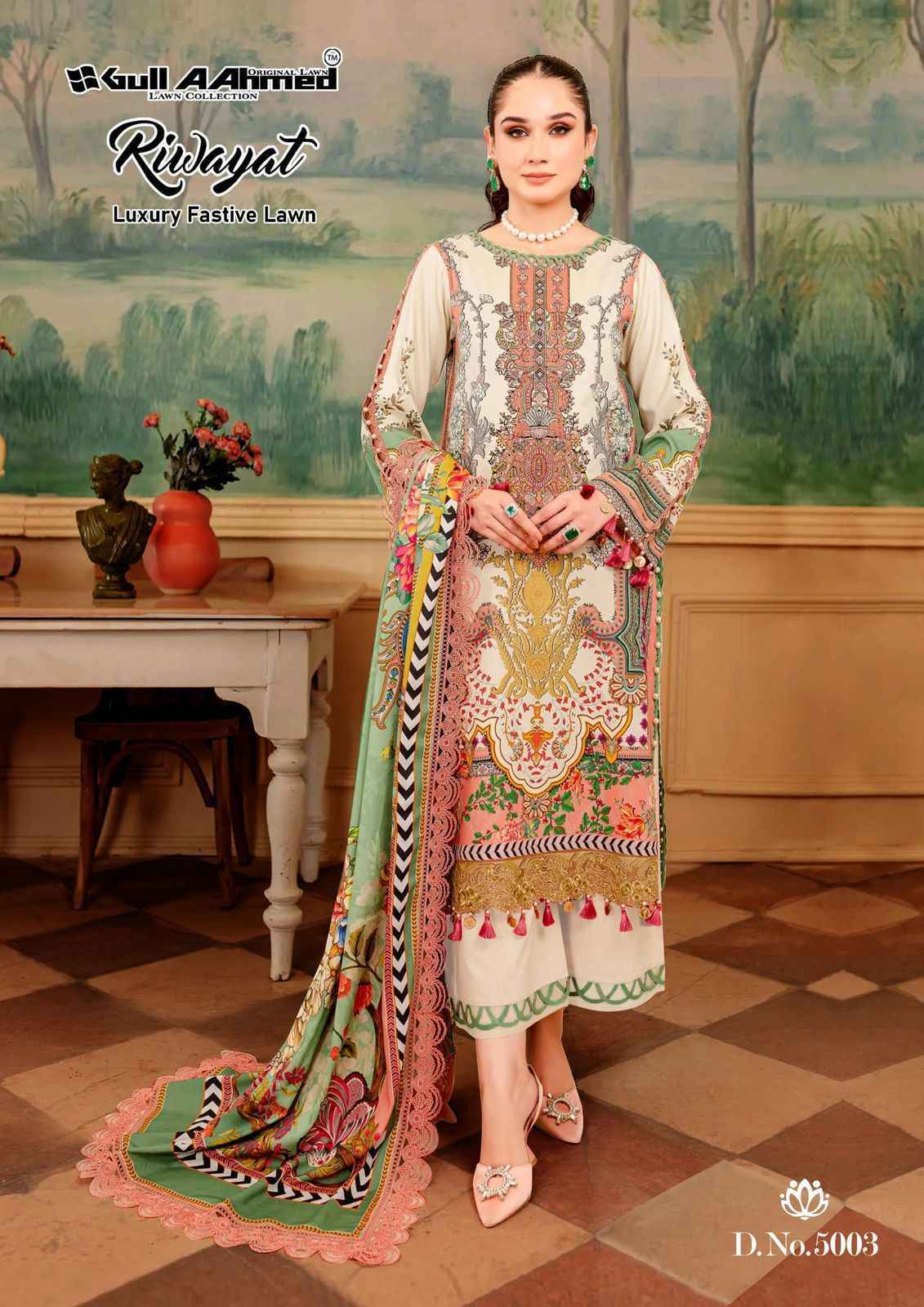 Gull Ahmed Lawn Collection Riwayat Vol 5 Dress Material 6 Pc Catalouge