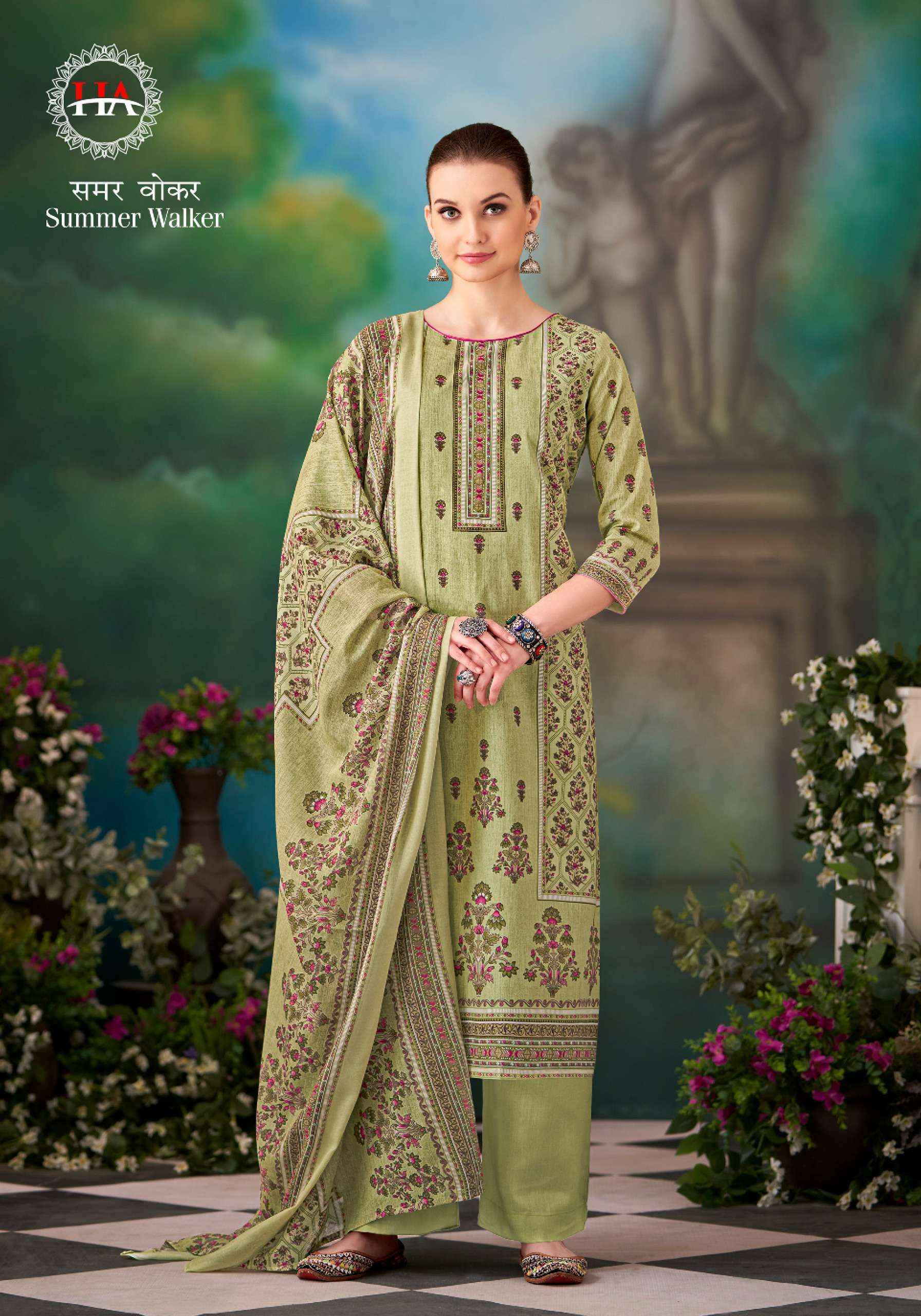 Harshit Fashion Hub Summer Walker Cambric Cotton Dress Material 8 pcs Catalogue