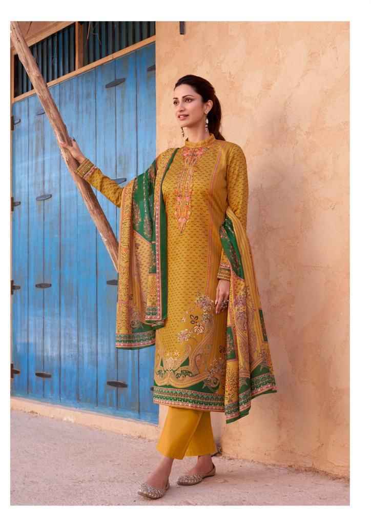 Hermitage Mehqada Jam Satin Dress Material 6 Pc Catalog
