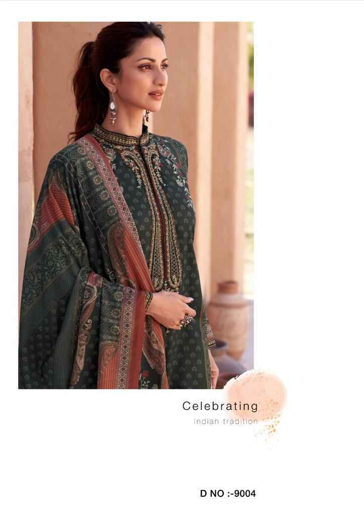 Hermitage Mehqada Jam Satin Dress Material 6 Pc Catalog