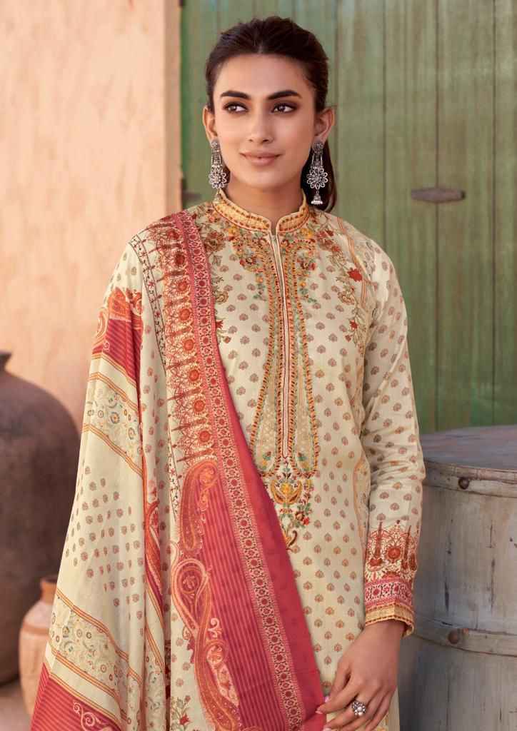 Hermitage Mehqada Jam Satin Dress Material 6 Pc Catalog
