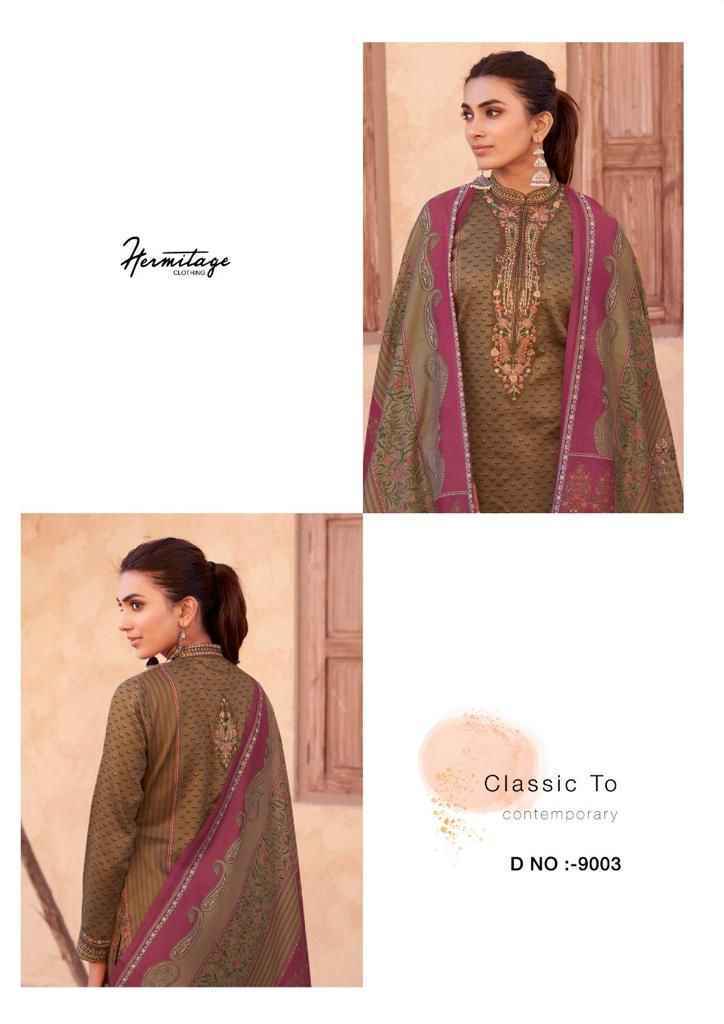 Hermitage Mehqada Jam Satin Dress Material 6 Pc Catalog