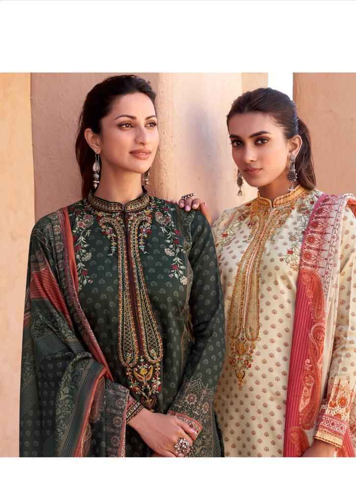Hermitage Mehqada Jam Satin Dress Material 6 Pc Catalog