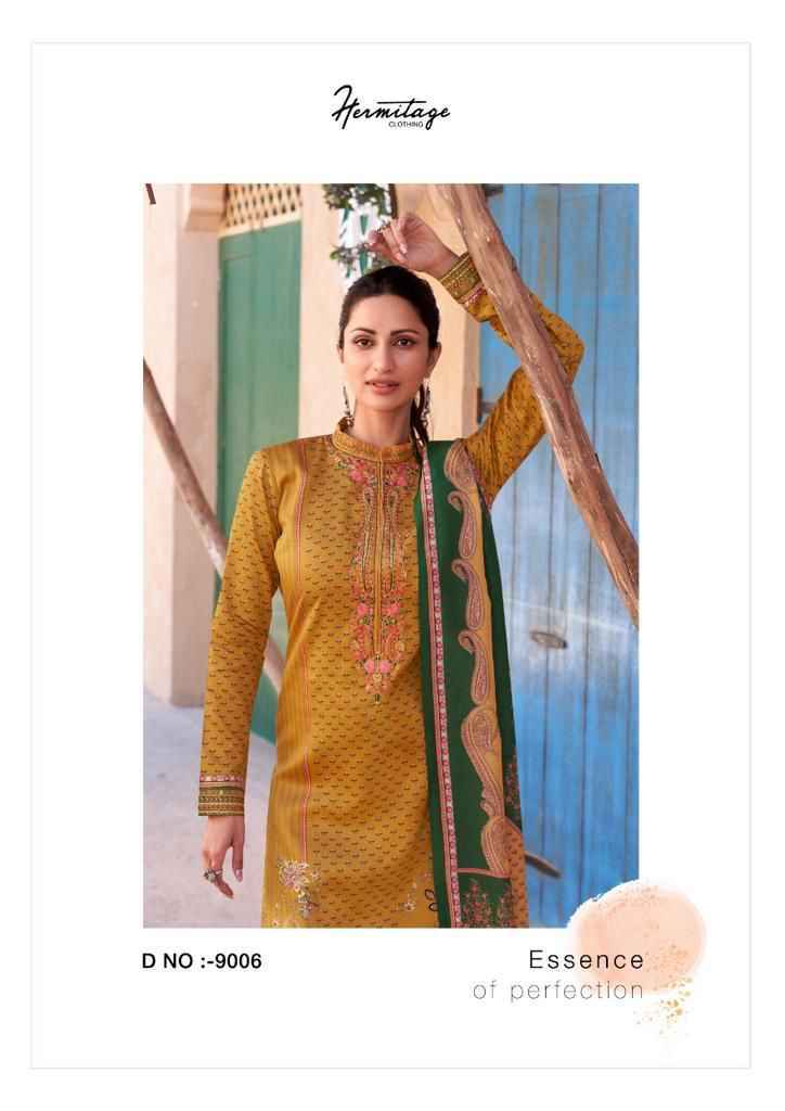 Hermitage Mehqada Jam Satin Dress Material 6 Pc Catalog