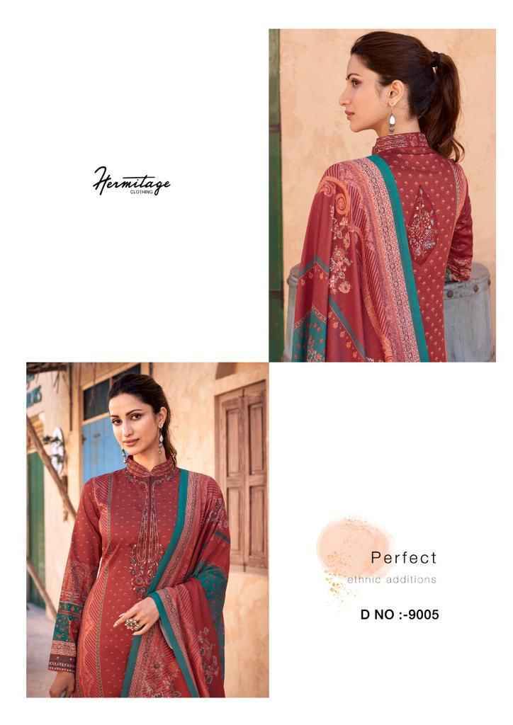 Hermitage Mehqada Jam Satin Dress Material 6 Pc Catalog