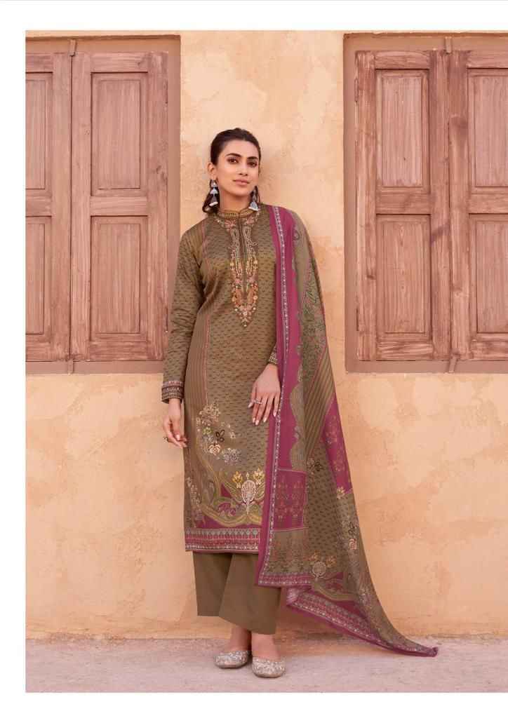 Hermitage Mehqada Jam Satin Dress Material 6 Pc Catalog