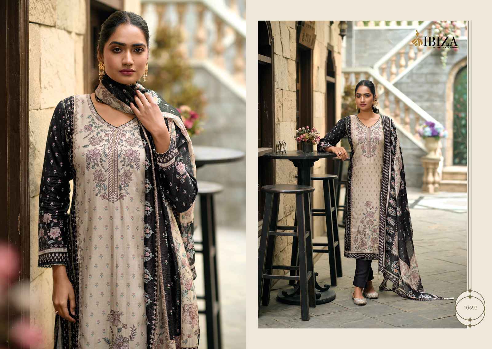 Ibiza Iznik Vol-3 Pure Simar Muslin Dress Material 7 Pc Catalog