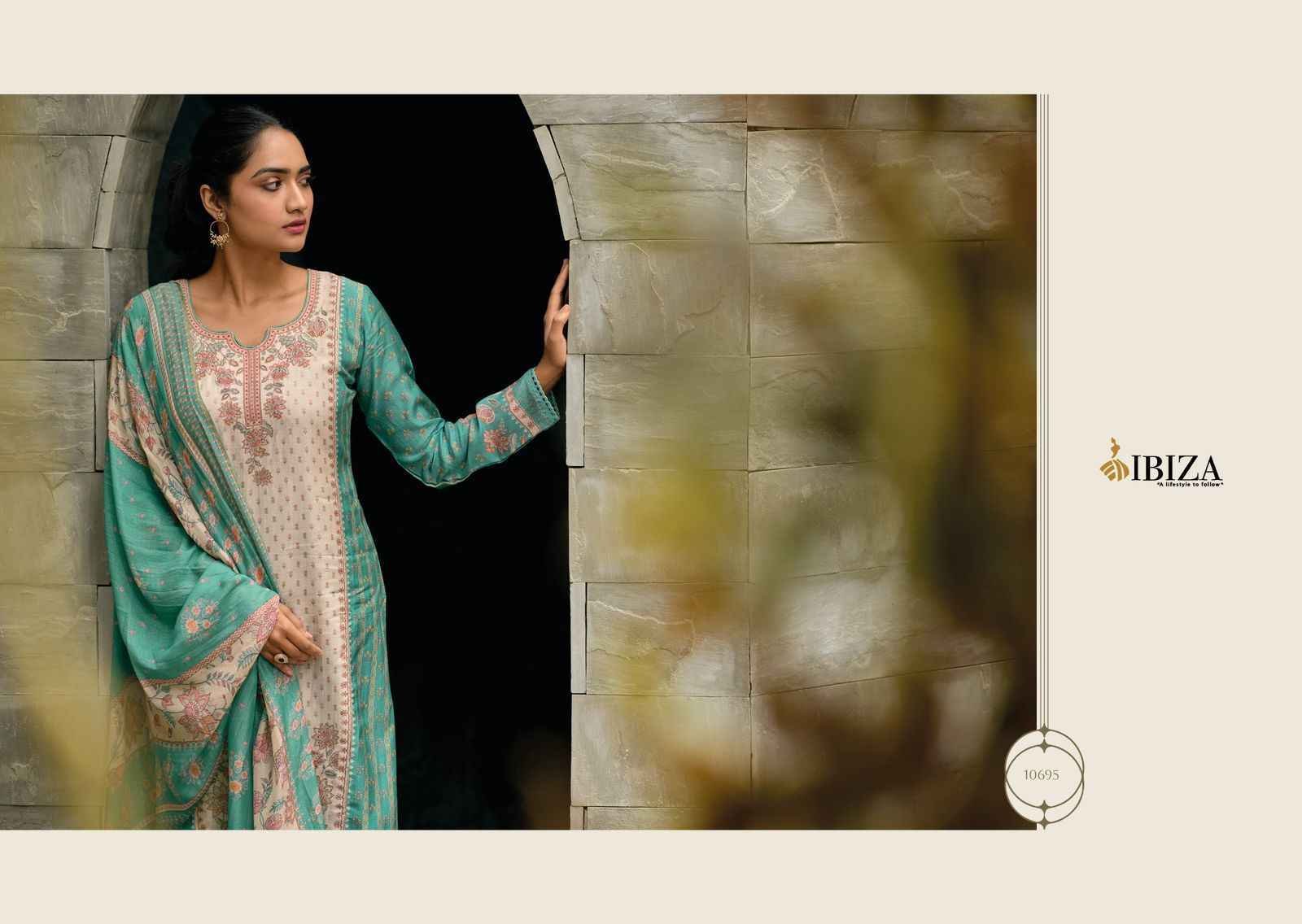 Ibiza Iznik Vol-3 Pure Simar Muslin Dress Material 7 Pc Catalog