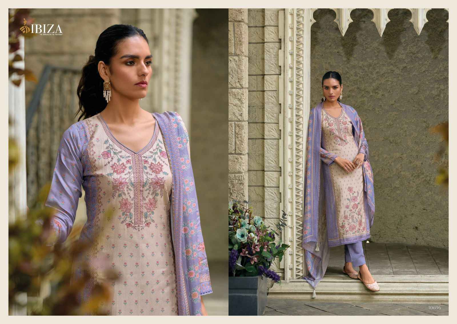 Ibiza Iznik Vol-3 Pure Simar Muslin Dress Material 7 Pc Catalog