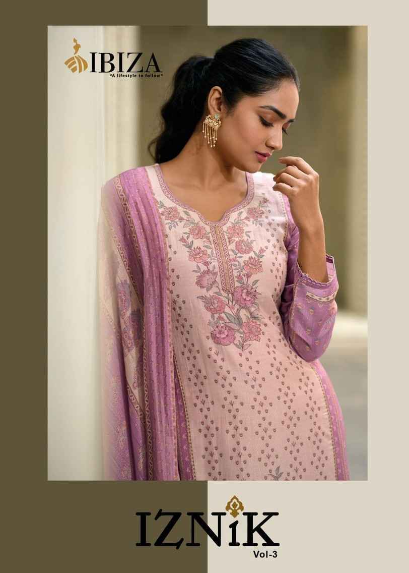 Ibiza Iznik Vol-3 Pure Simar Muslin Dress Material 7 Pc Catalog