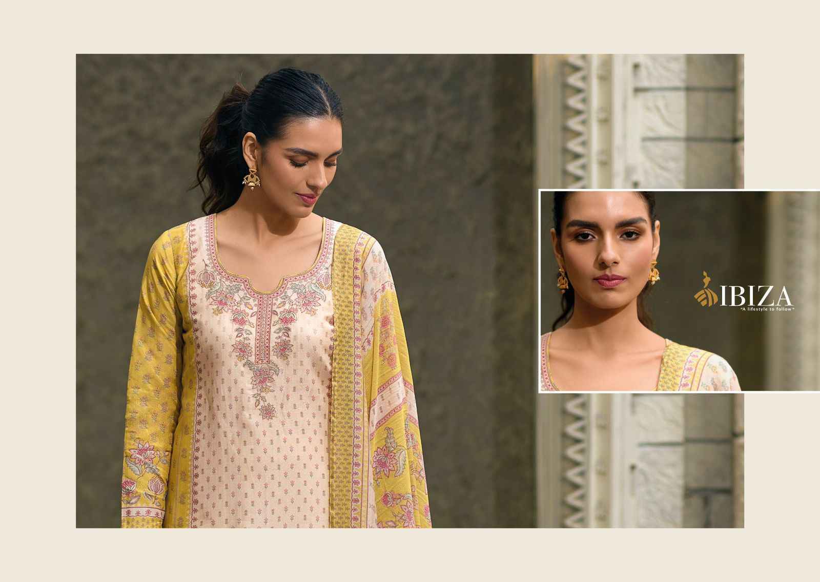 Ibiza Iznik Vol-3 Pure Simar Muslin Dress Material 7 Pc Catalog