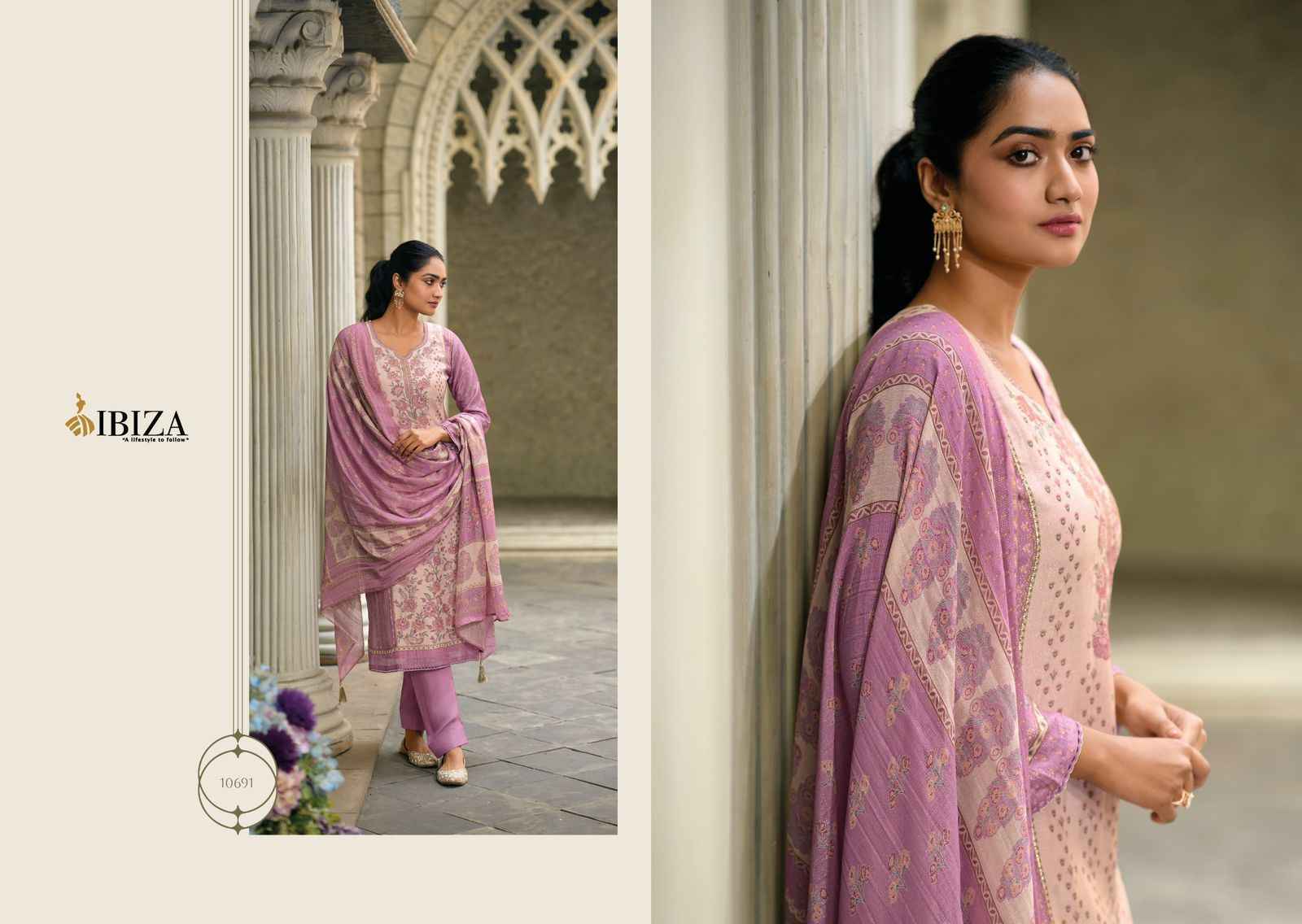 Ibiza Iznik Vol-3 Pure Simar Muslin Dress Material 7 Pc Catalog