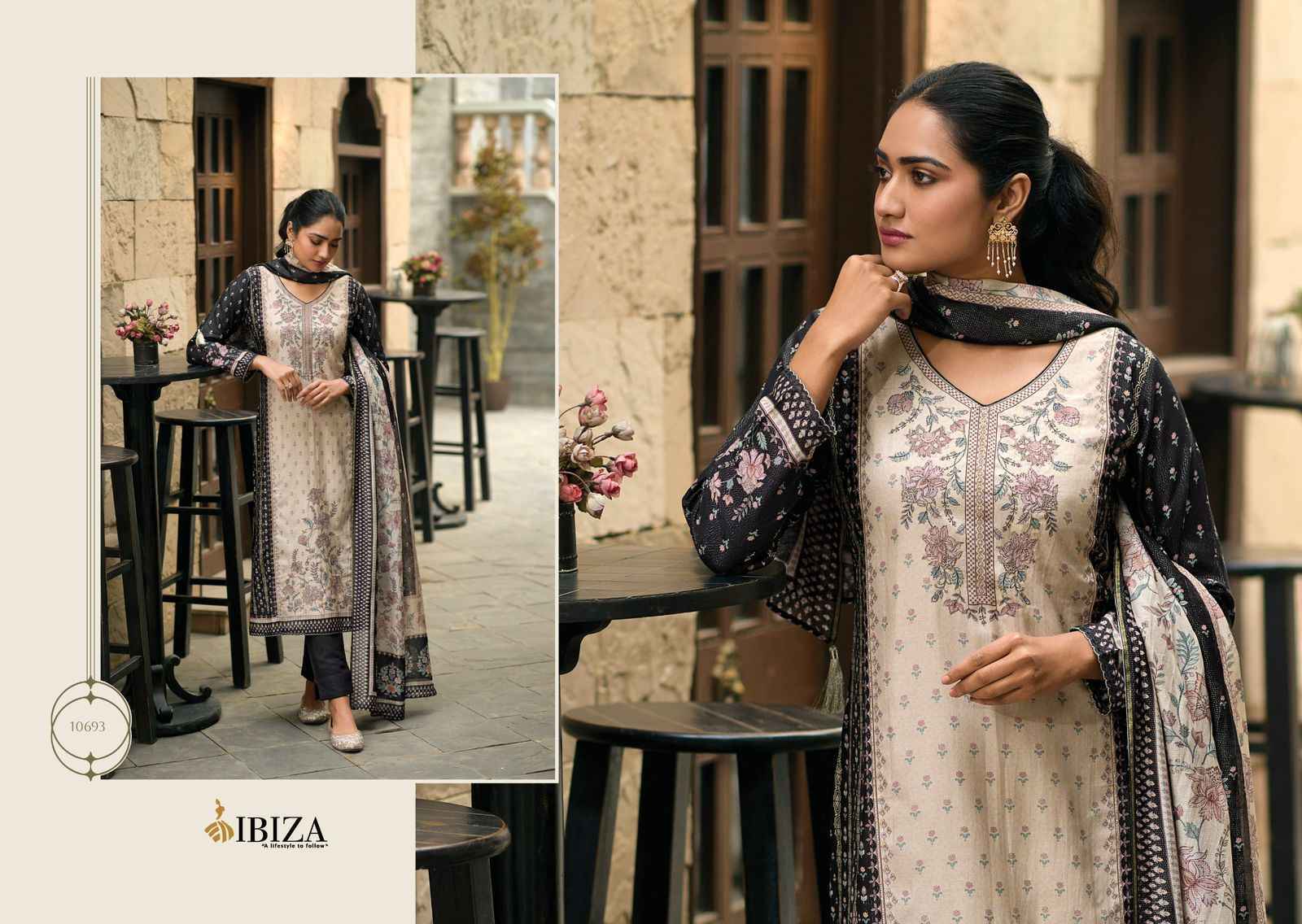 Ibiza Iznik Vol-3 Pure Simar Muslin Dress Material 7 Pc Catalog