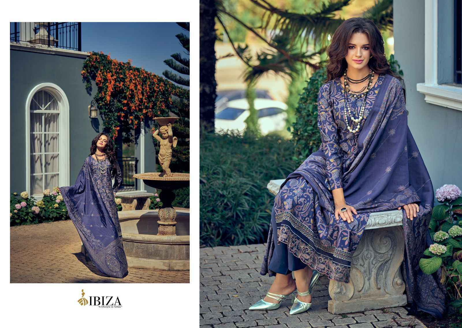 Ibiza Kantha Kari Pure Viscose Dress Material 8 Pc Catalog