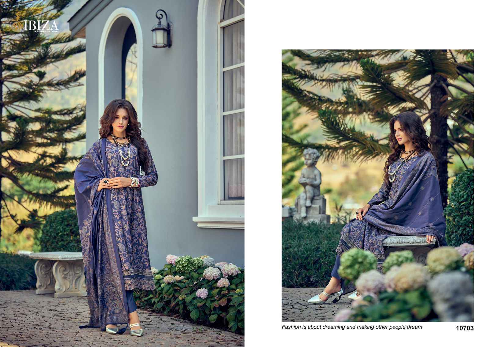 Ibiza Kantha Kari Pure Viscose Dress Material 8 Pc Catalog