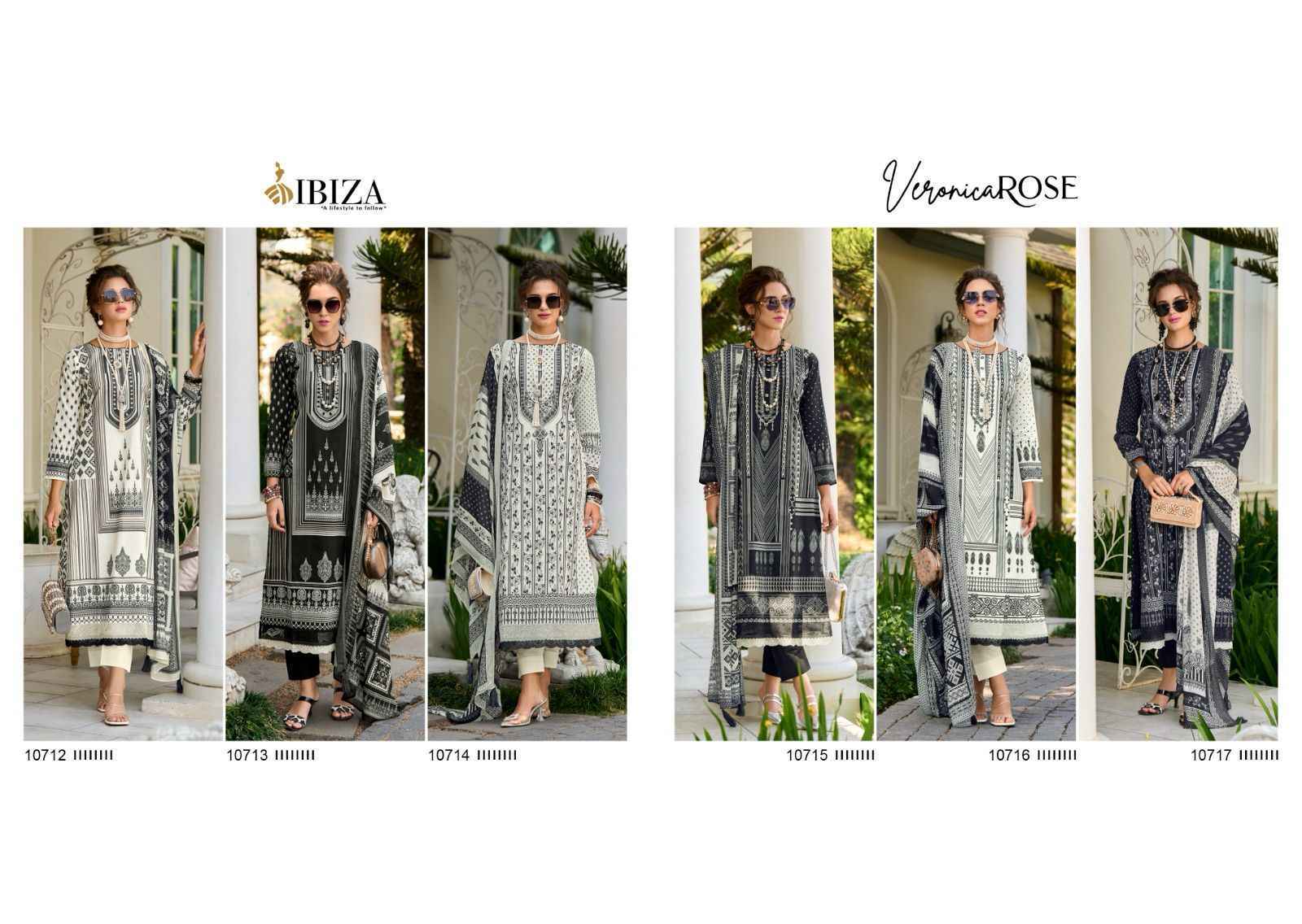 Ibiza Veronica Rose Pure Lawn Cotton Dress Material 6 Pc Catalog