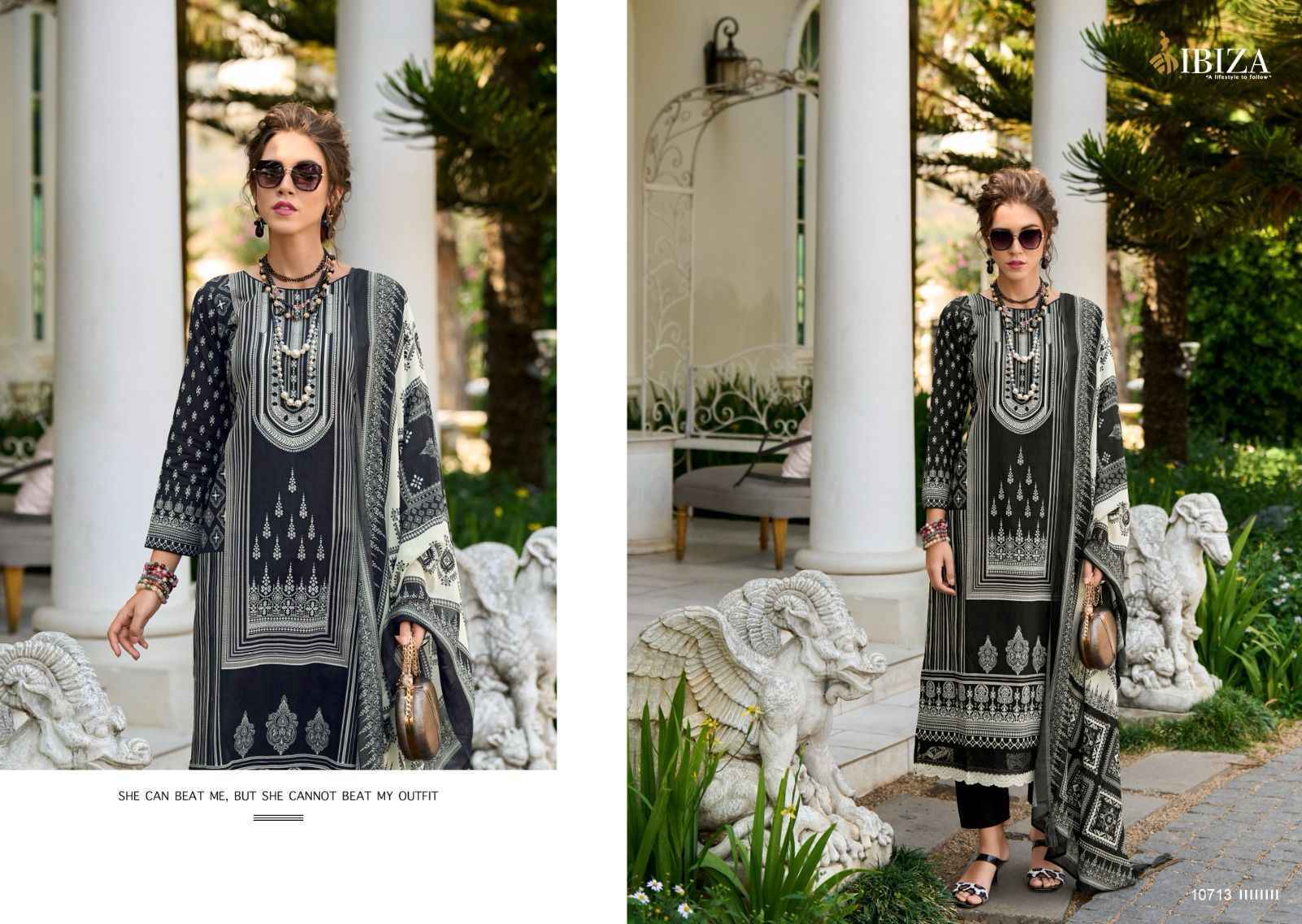 Ibiza Veronica Rose Pure Lawn Cotton Dress Material 6 Pc Catalog