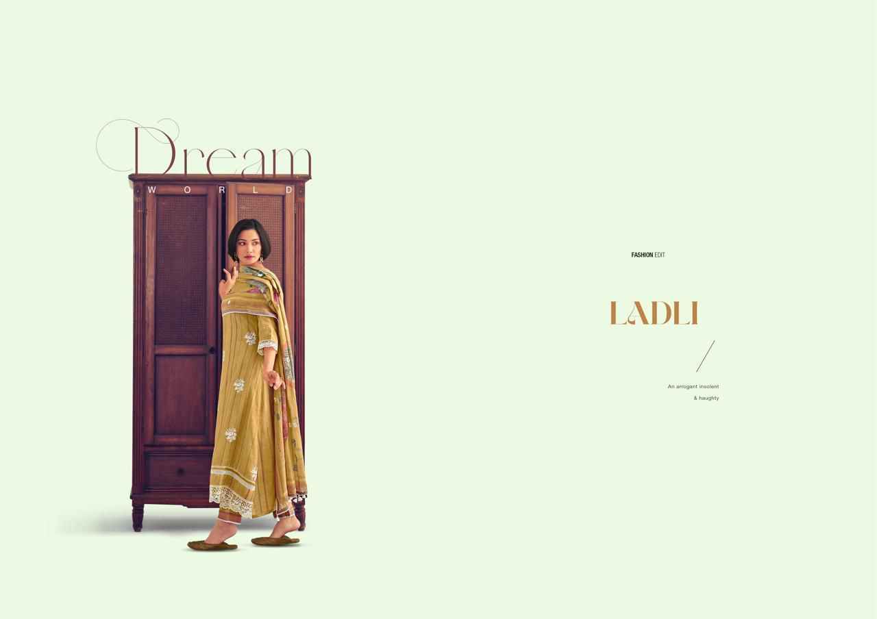 Jay Vijay Ladli Pure Linen Digital Print Dress Material 5 Pc Catalouge