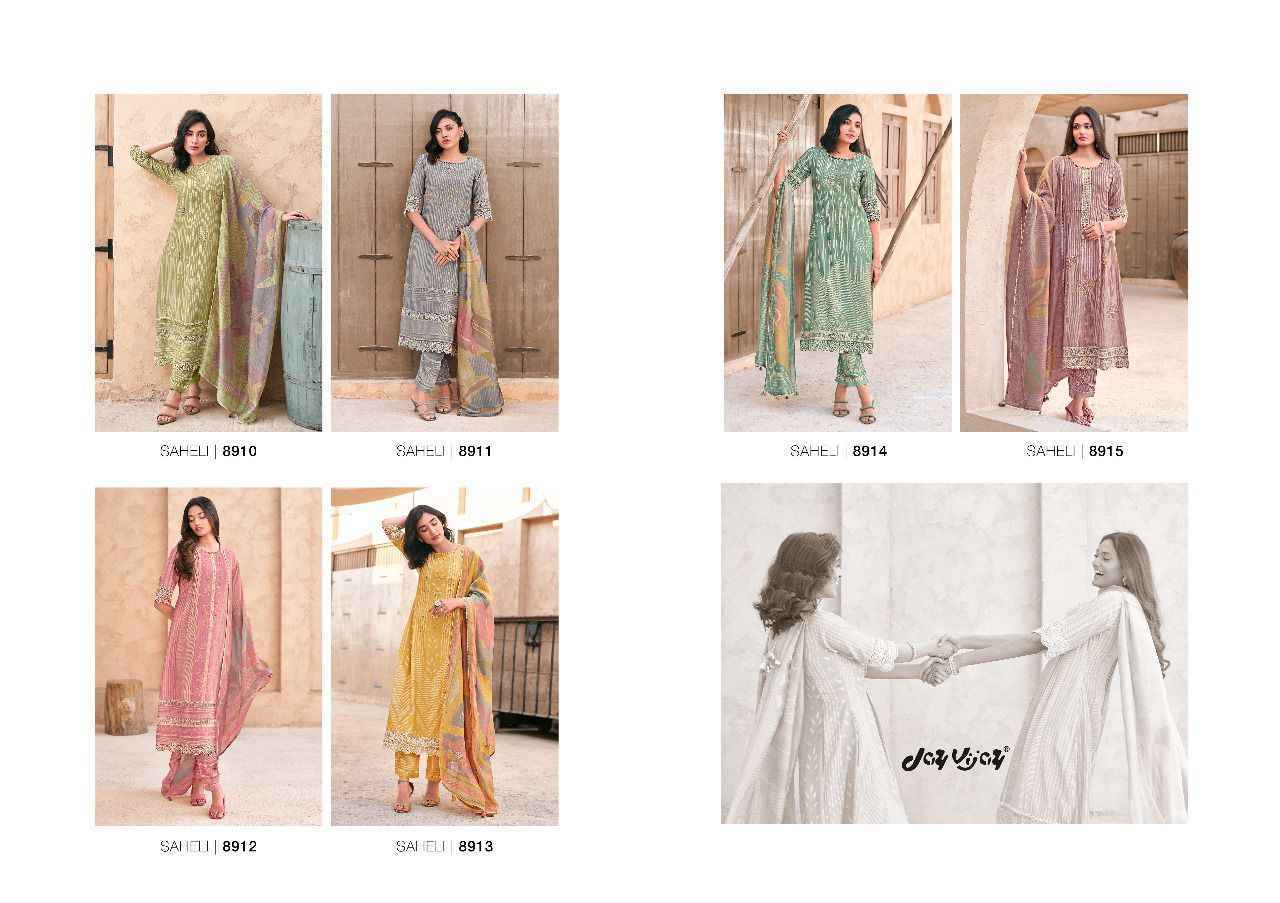 Jay Vijay Saheli Muslin Dress Material 6 Pc Catalouge