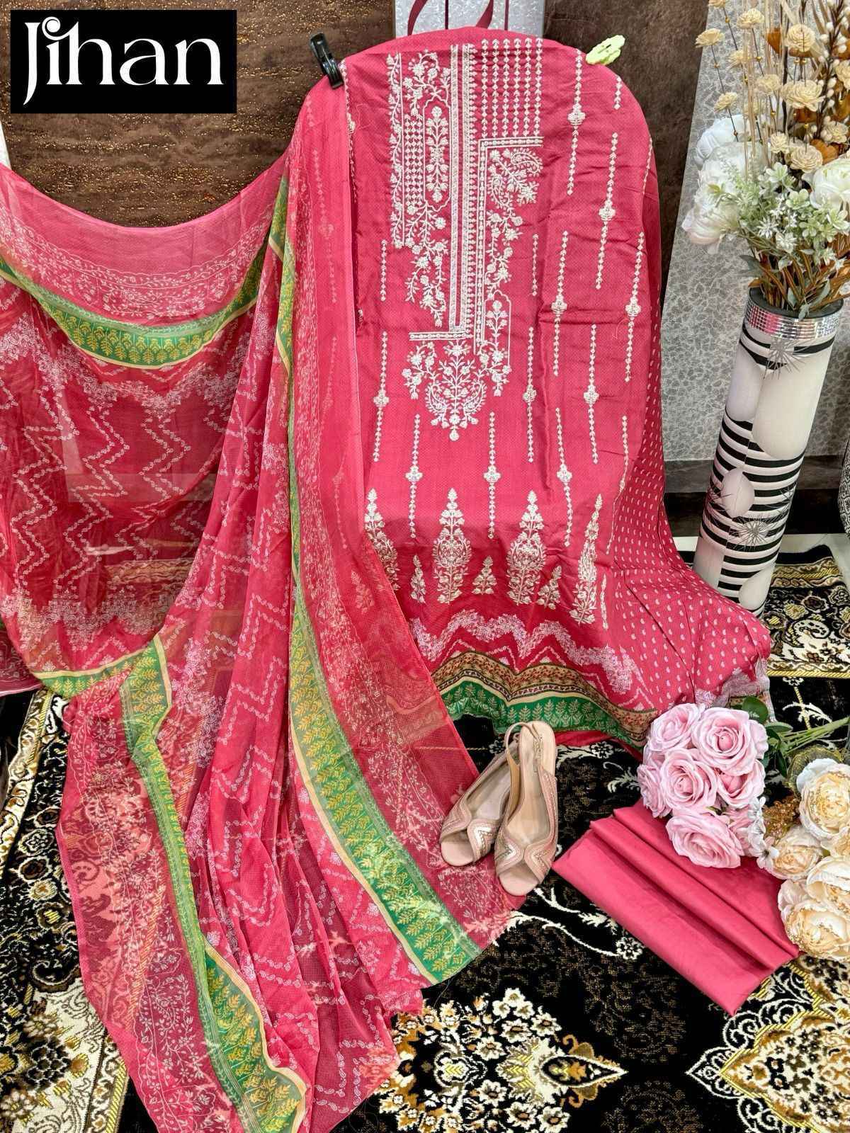 Jihan Scarlet Vol 3 Lawn Cotton Dress Material Wholesale Ladies Suits