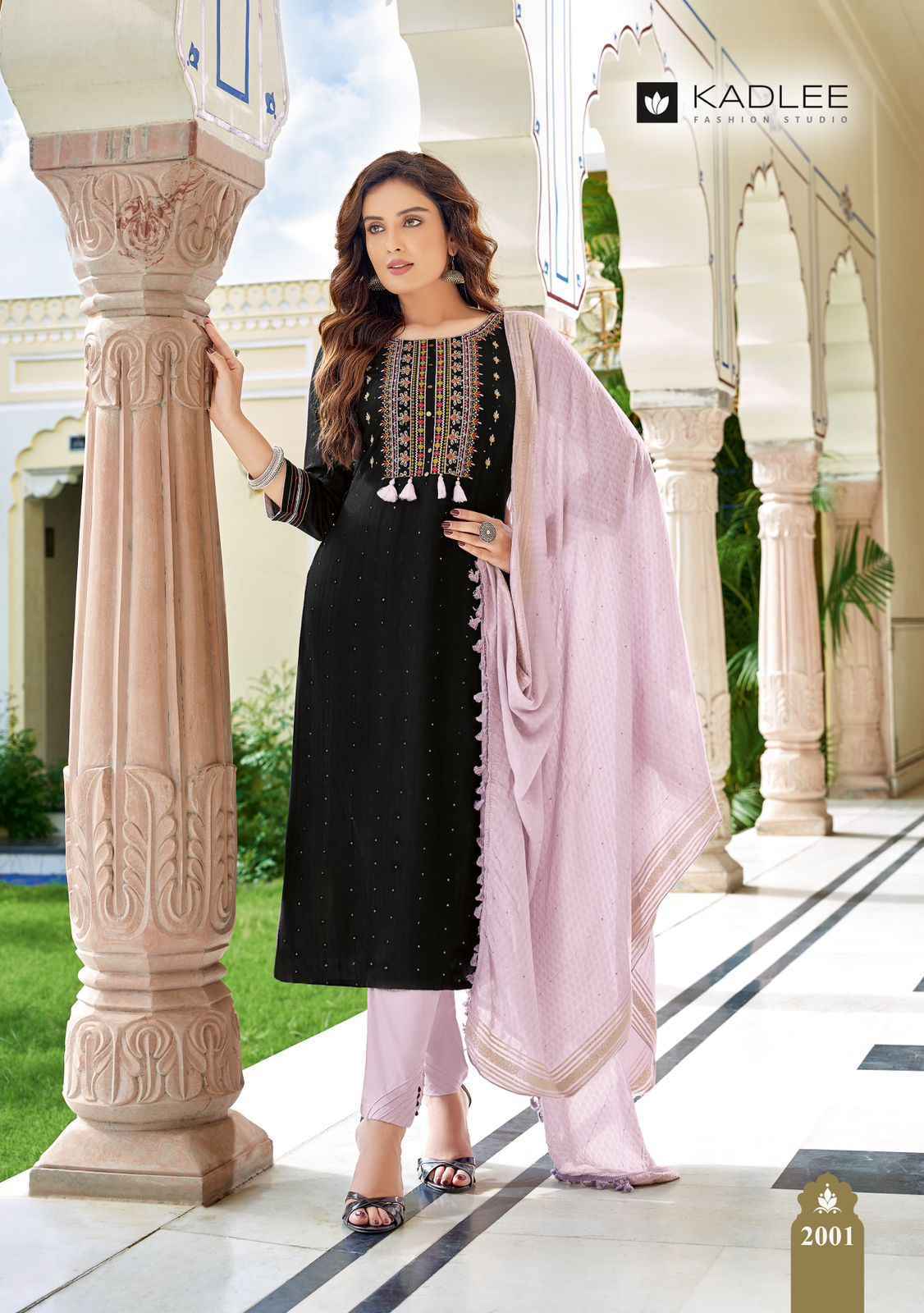 Kadlee Devika Rayon Sequence Readymade Suit 6 pc Cataloge