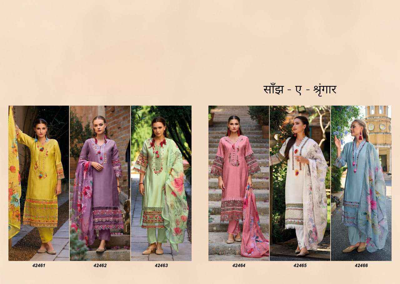 Kailee Sanj E Shrungar Pure Viscose Silk Readymade Suit 6 Pc Catalog